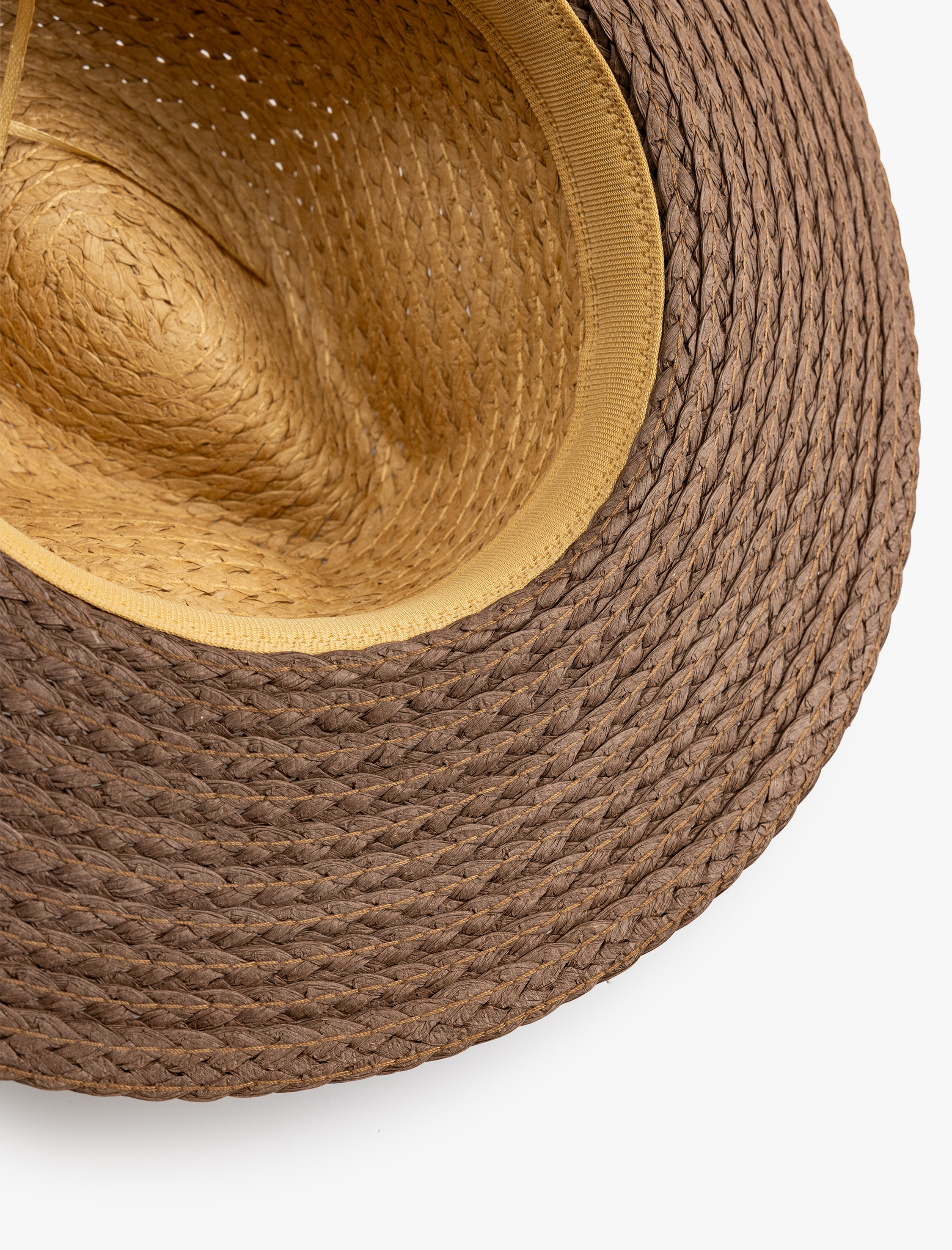  Kadın Bant Detaylı Renk Kontrastlı Hasır Şapka