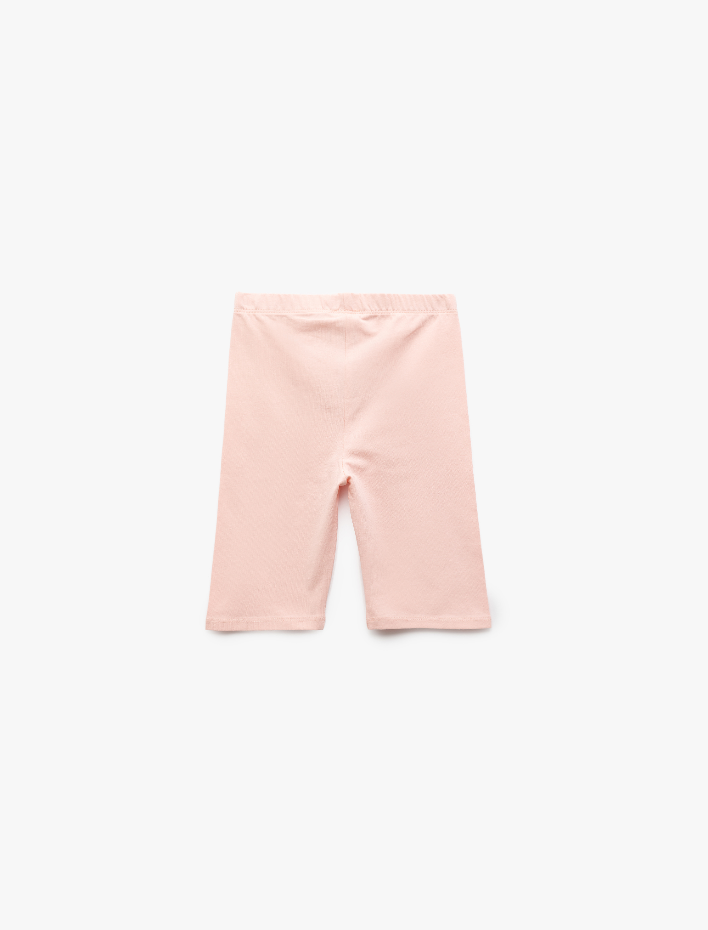  Kız Çocuk Pamuklu Beli Lastikli  2'li Basic Kısa Tayt Seti