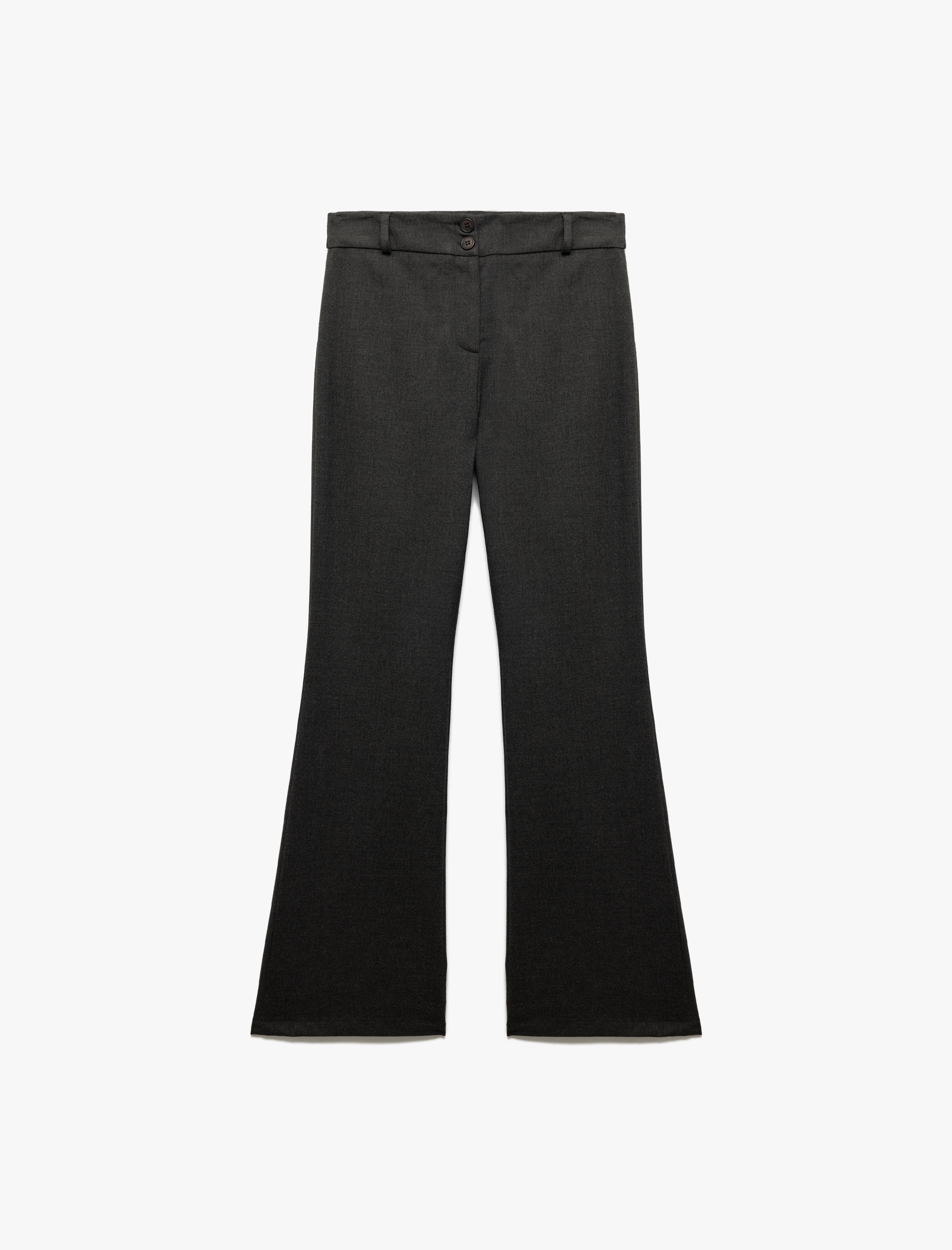   Düğmeli Hafif İspanyol Paça Kumaş Pantolon