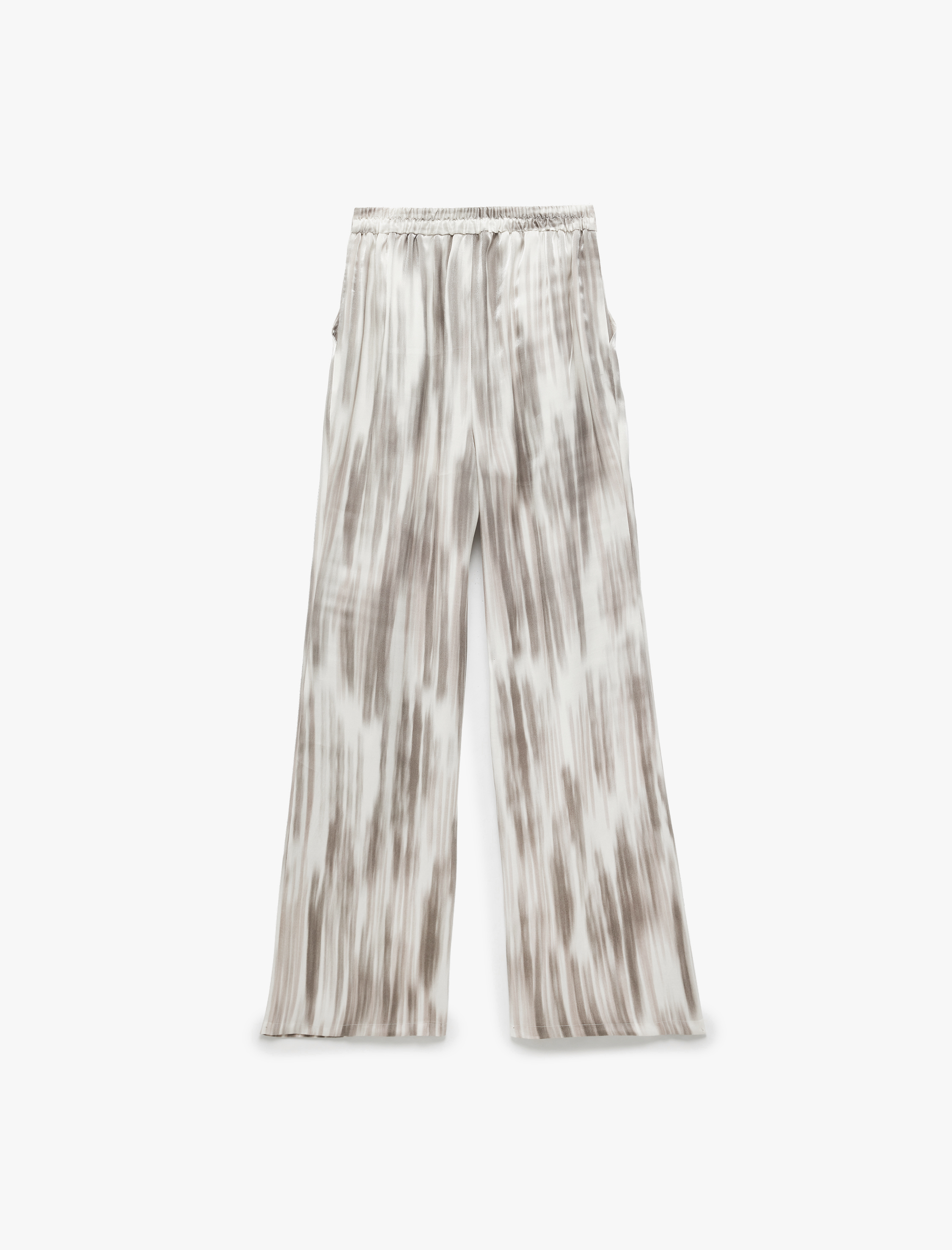   Renk Geçişli Desenli Cepli Saten Palazzo Pantolon