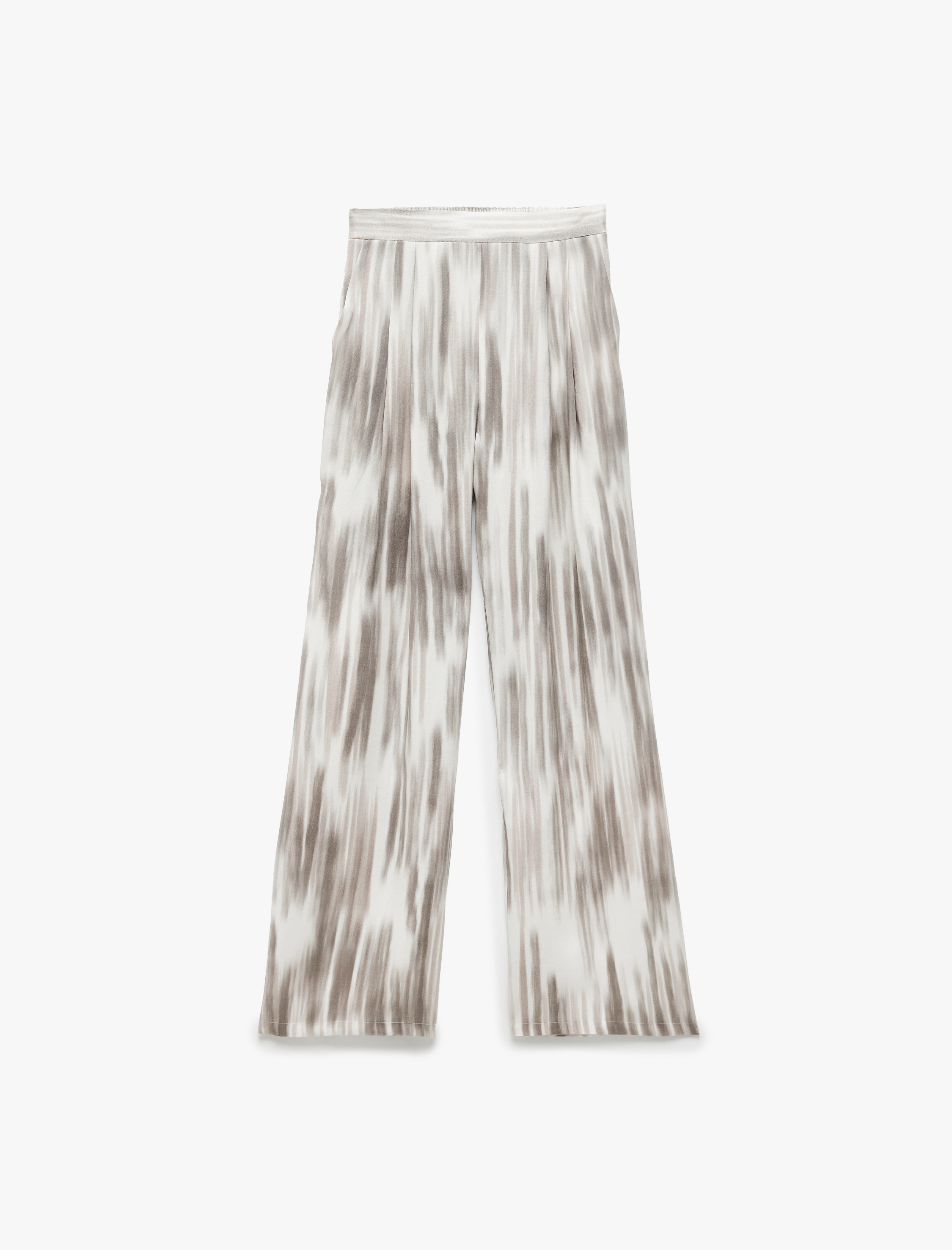   Renk Geçişli Desenli Cepli Saten Palazzo Pantolon