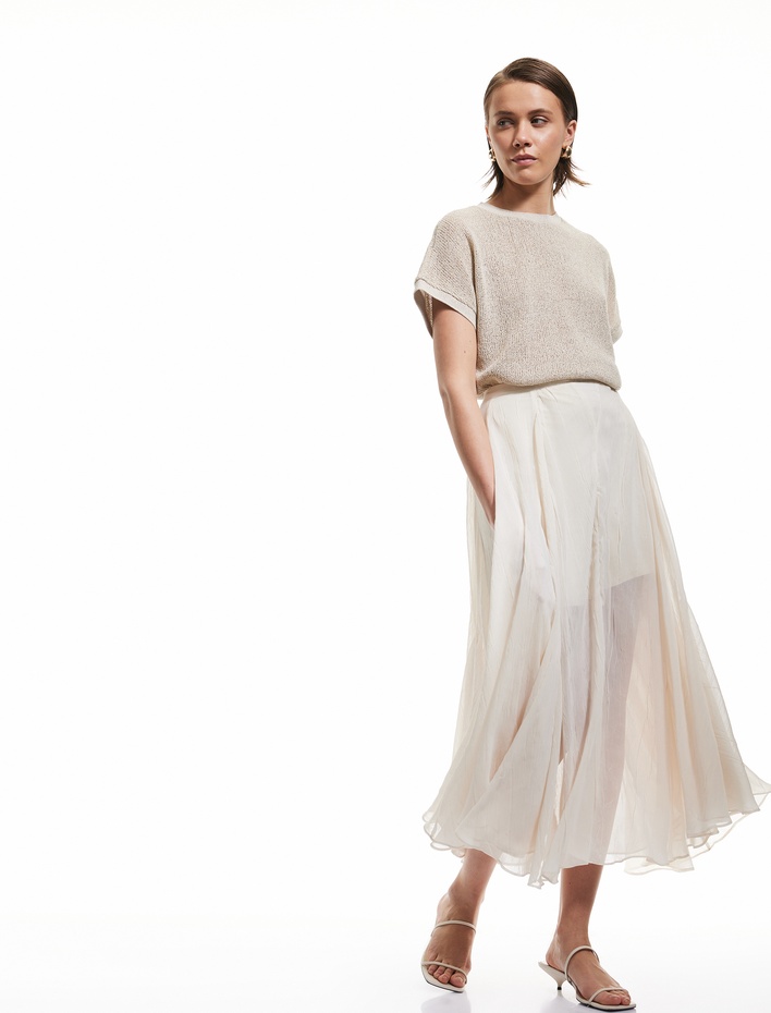  Kolsuz Bisiklet Yaka File Ajurlu Tişört