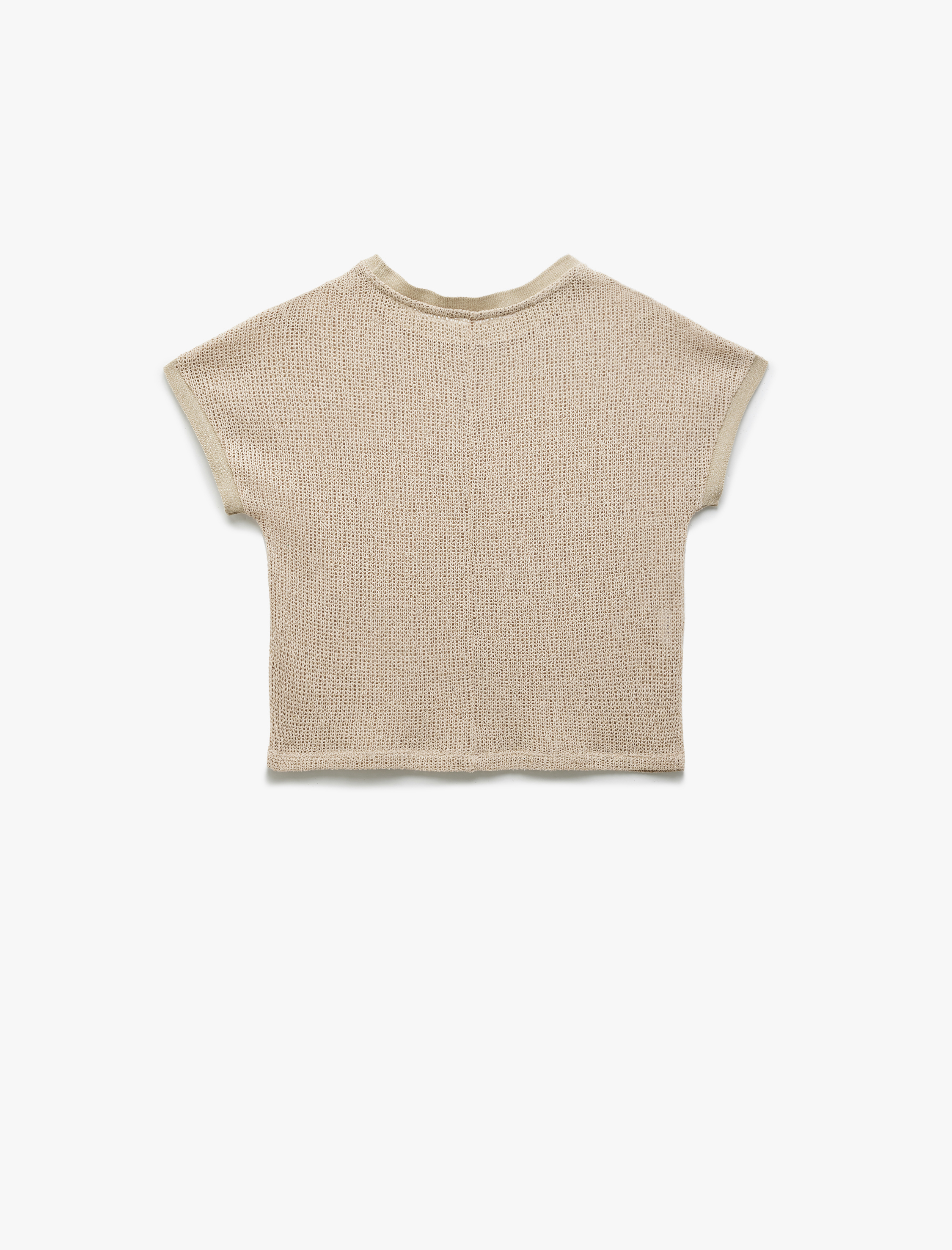   Kolsuz Bisiklet Yaka File Ajurlu Tişört