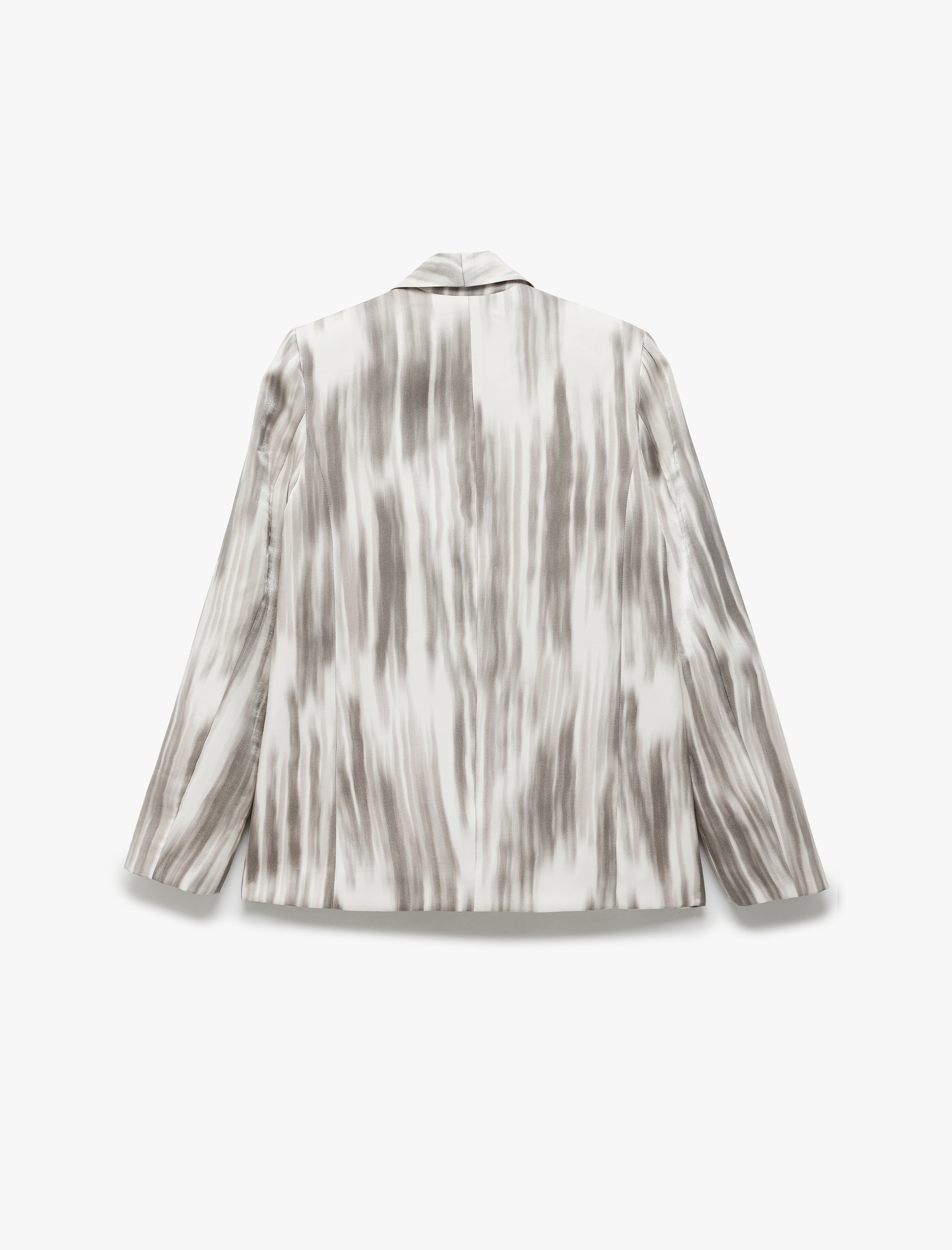   Renk Geçişli Desenli Cepli Uzun Kollu Saten Blazer Ceket