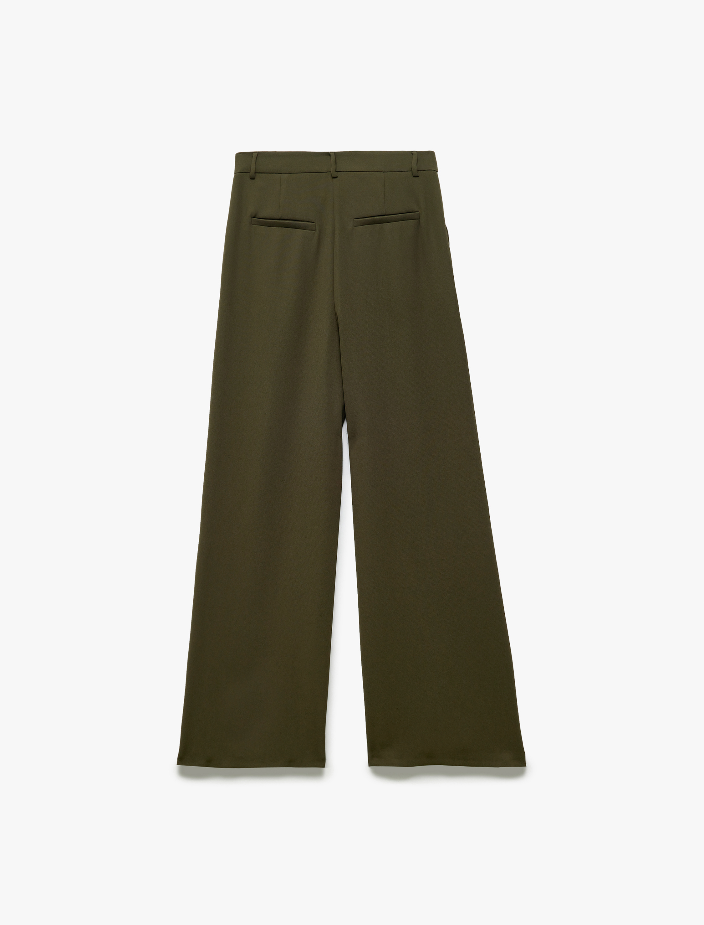   Pile Detaylı Cepli Yüksek Bel Palazzo Pantolon