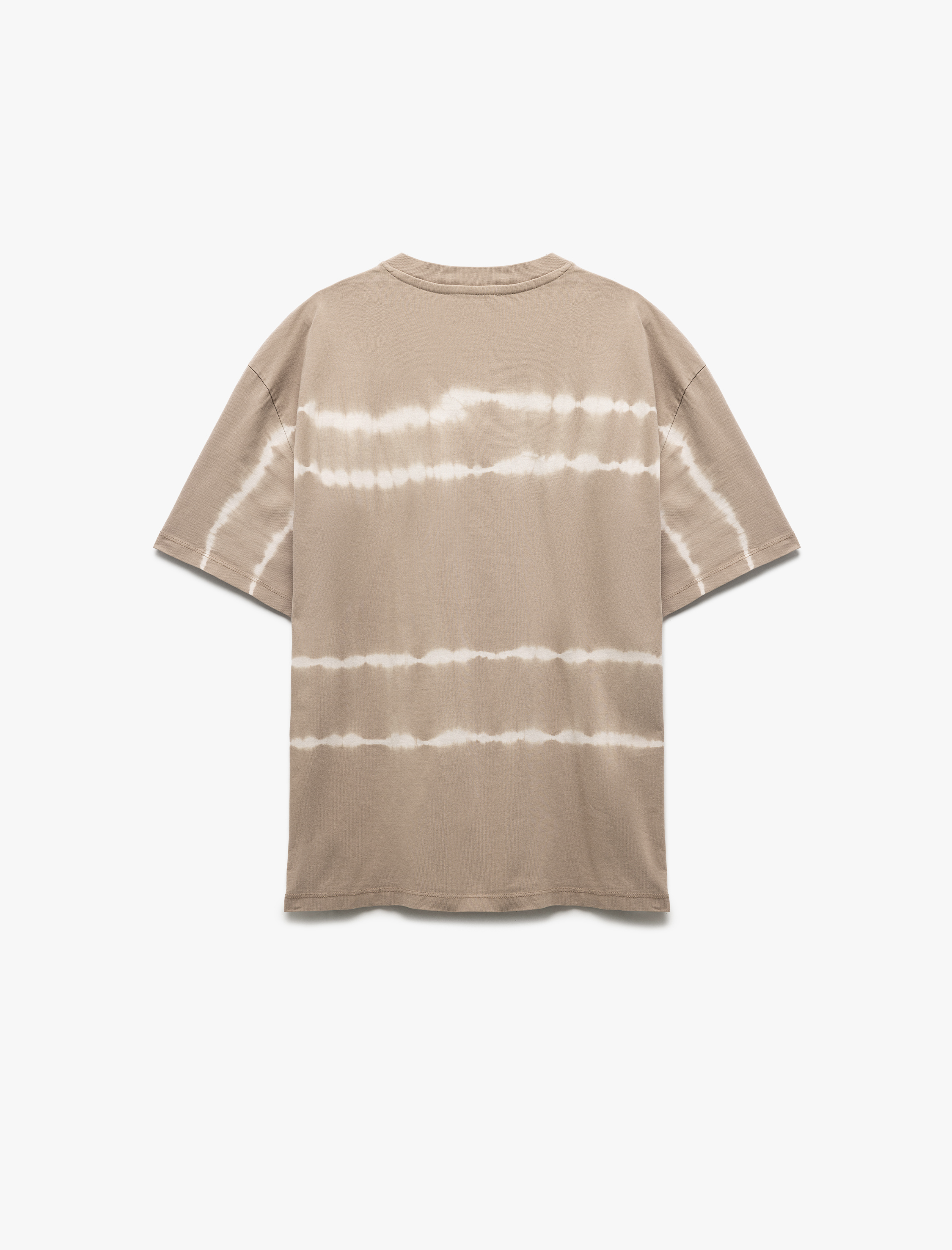   Kısa Kollu Bisiklet Yaka Baskılı Yıkamalı Pamuklu Oversize Tişört