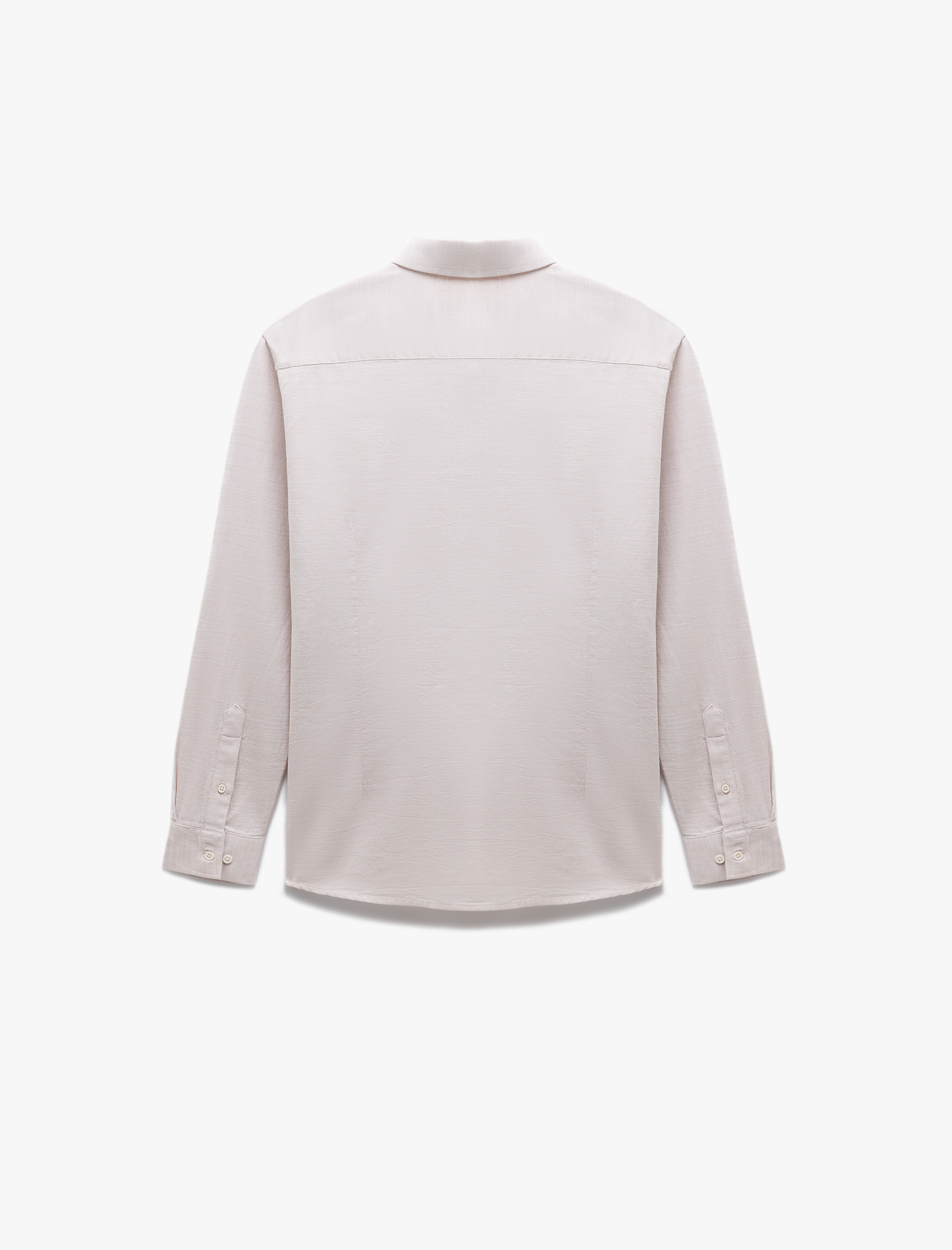   Pamuklu Düğmeli Regular Fit Armürlü Uzun Kollu Gömlek