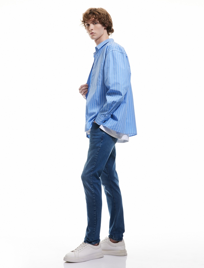  Pamuklu Normal Bel Slim Fit Jean Pantolon - Brad Jeans