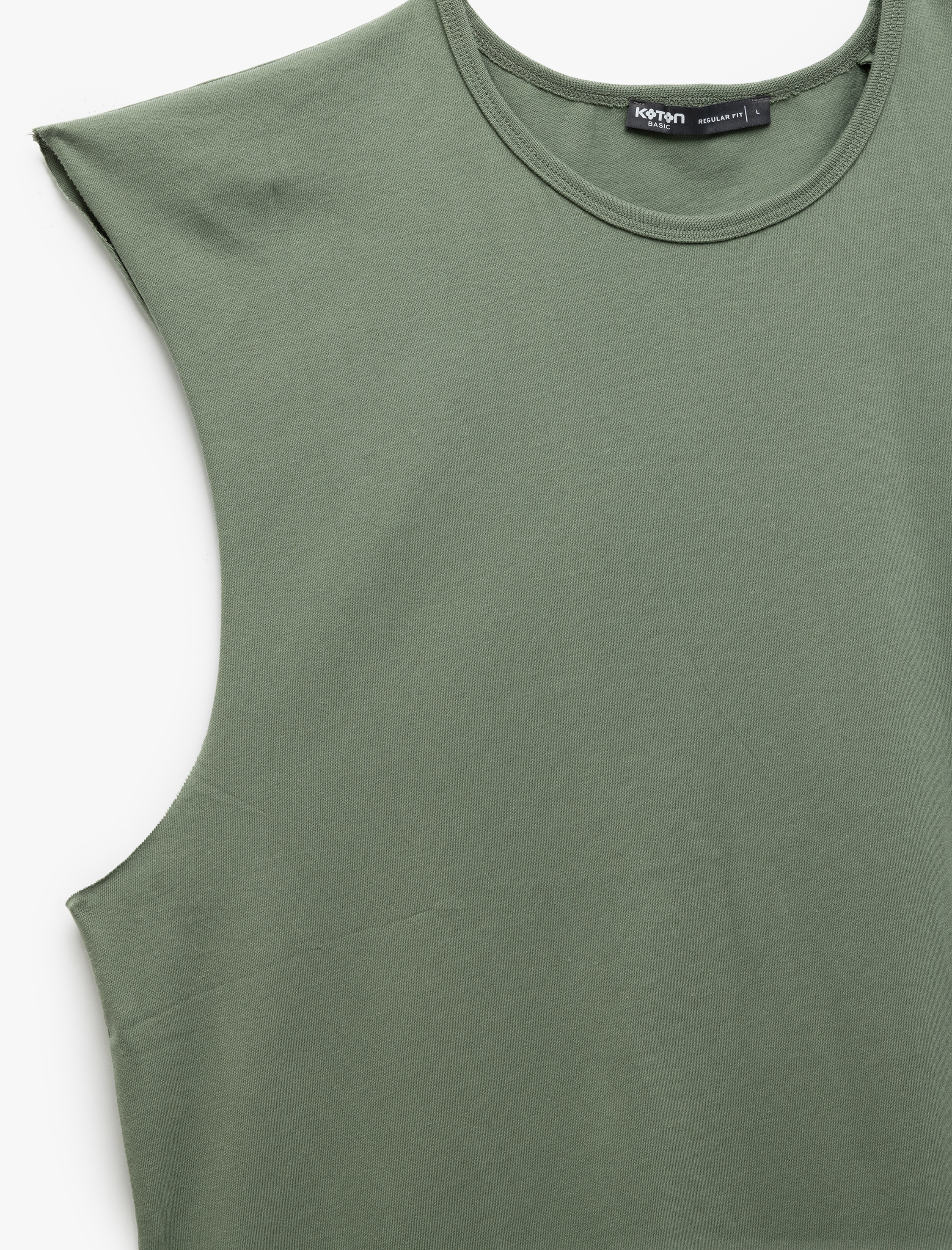   Pamuklu Bisiklet Yaka Basic Kolsuz Tişört