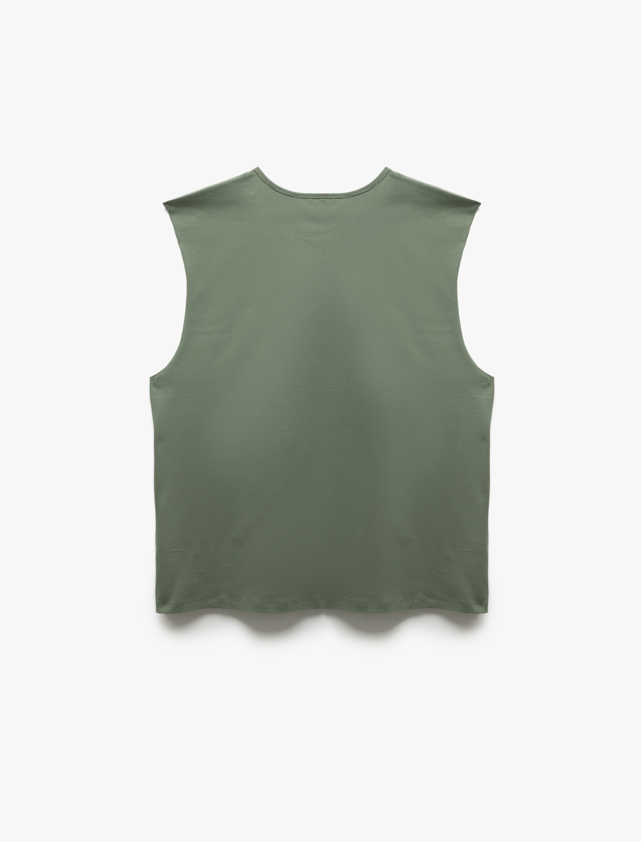   Pamuklu Bisiklet Yaka Basic Kolsuz Tişört