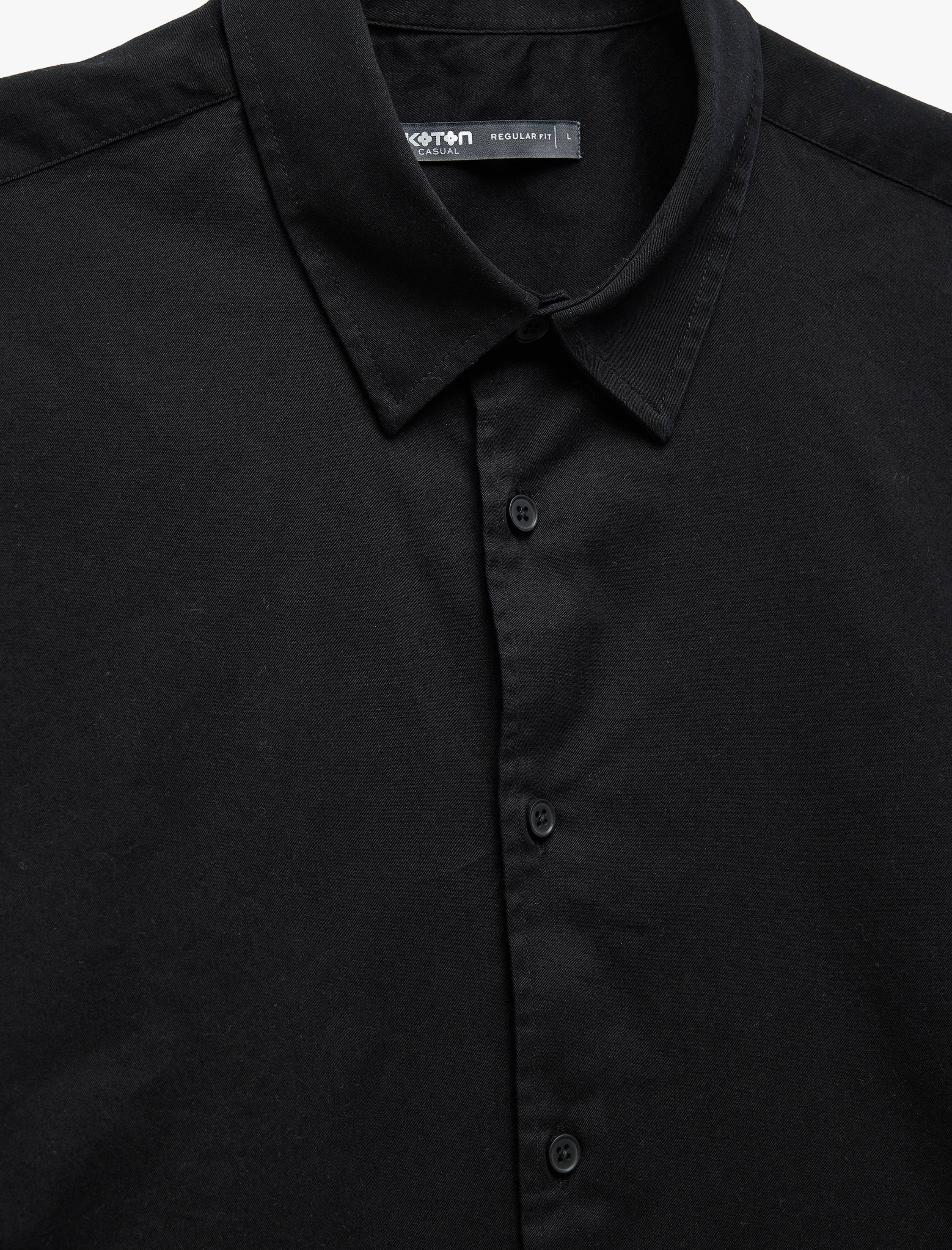   Klasik Yaka Pamuklu Düğmeli Regular Fit Kıvırmalı Kısa Kollu Gömlek