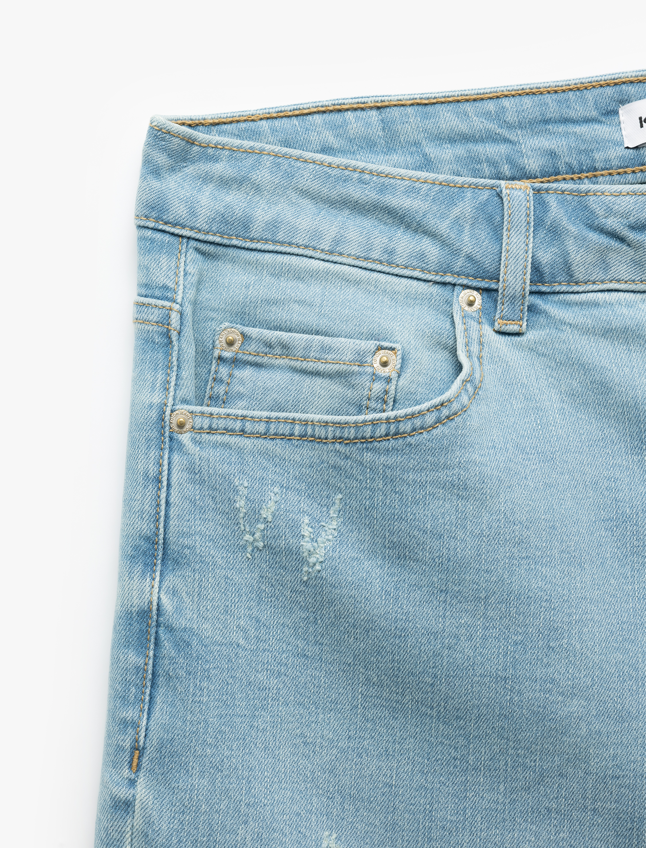   Pamuklu Katlamalı Paça Bermuda Slim Fit Denim Şort