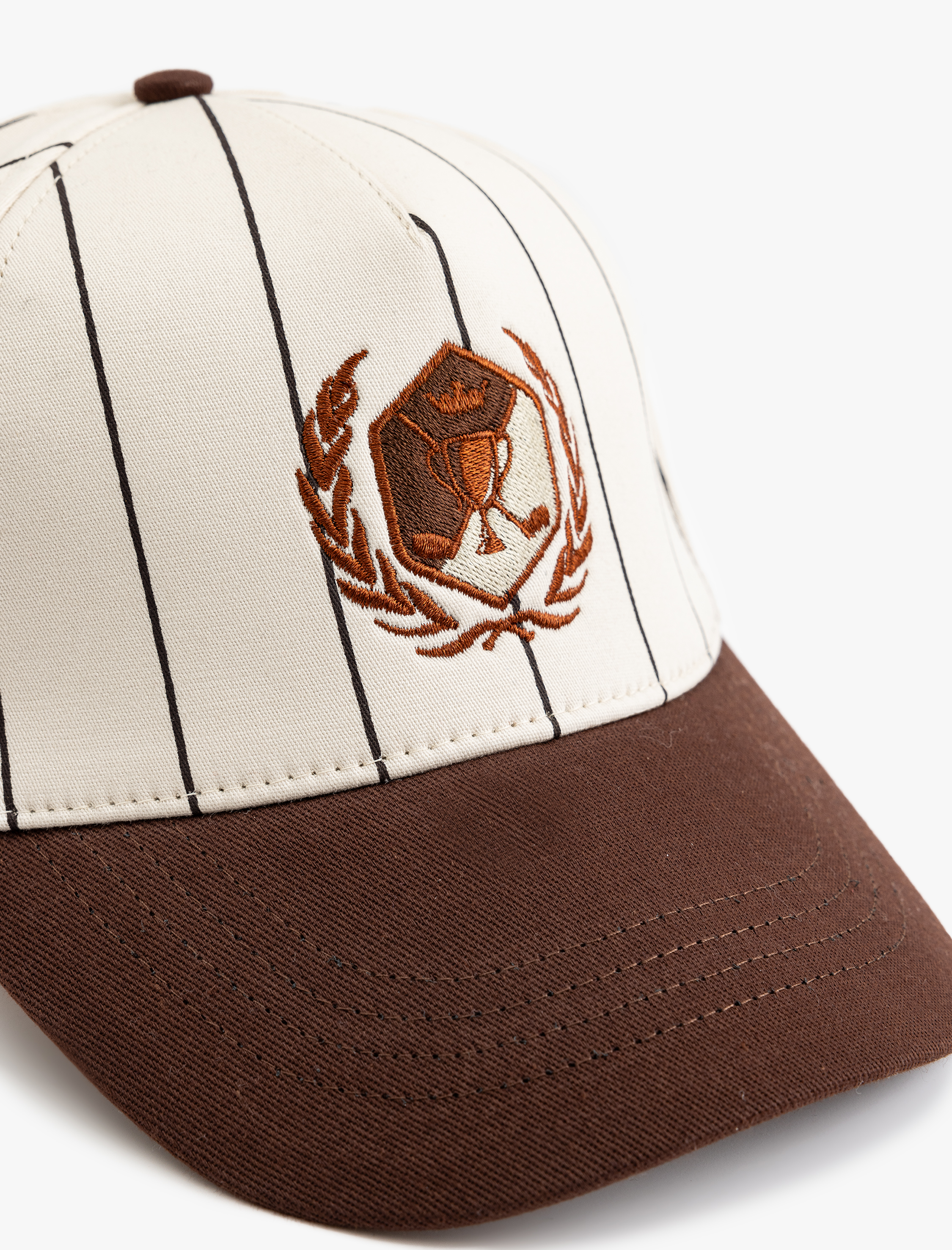  Erkek İşlemeli Pamuklu Çizgili Beyzbol Şapkası