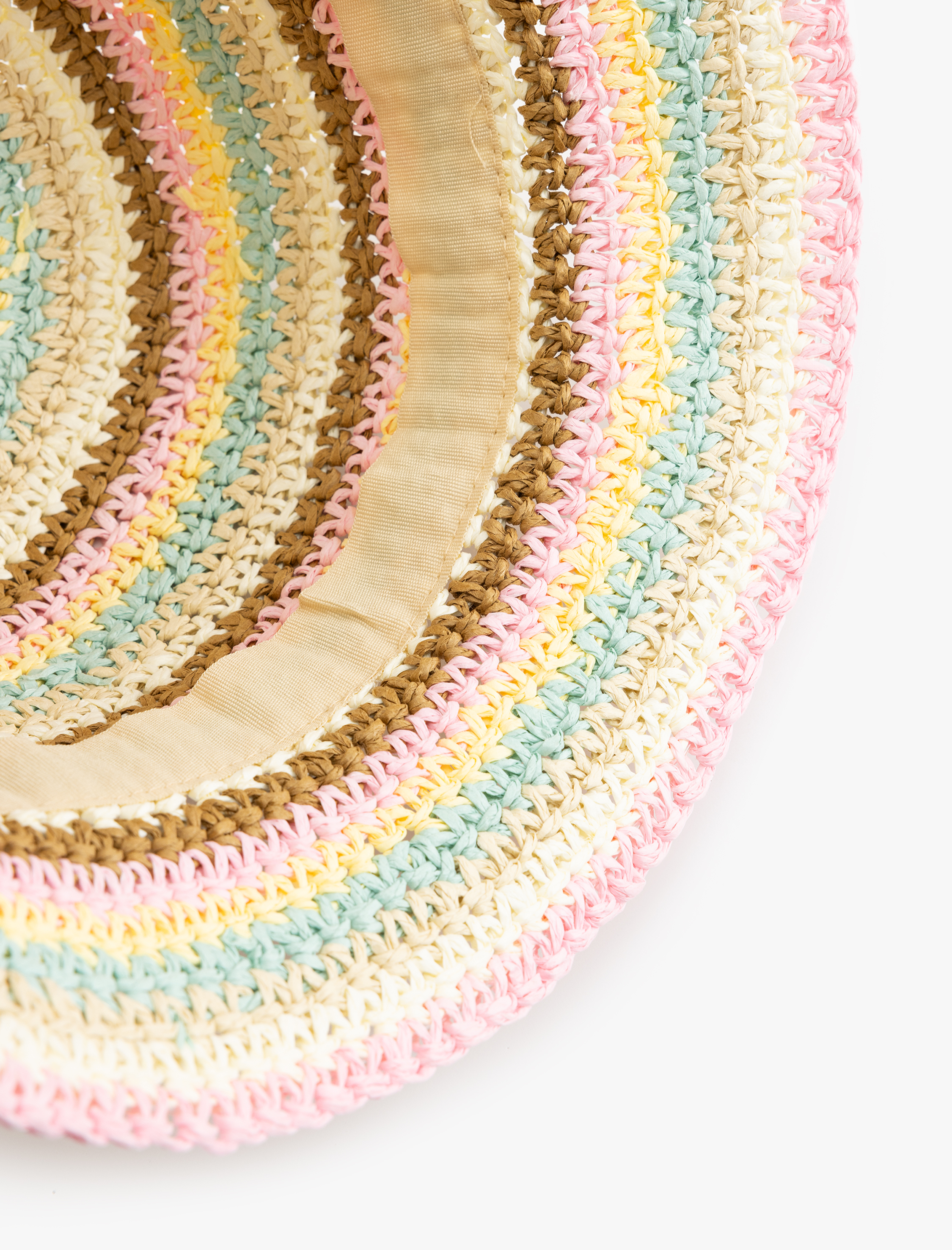  Kız Çocuk Çok Renkli Hasır Şapka