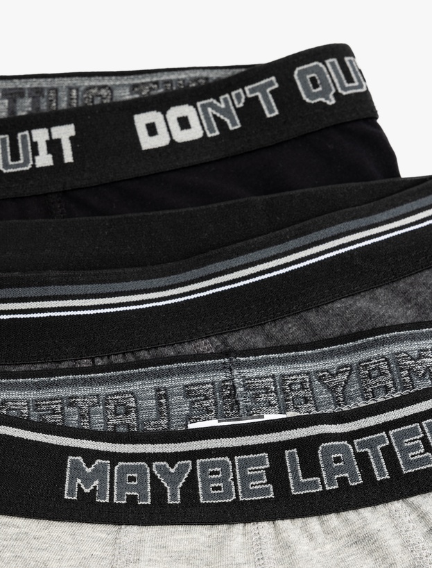 Lastik Detaylı Pamuklu 3'lü Boxer Seti_4