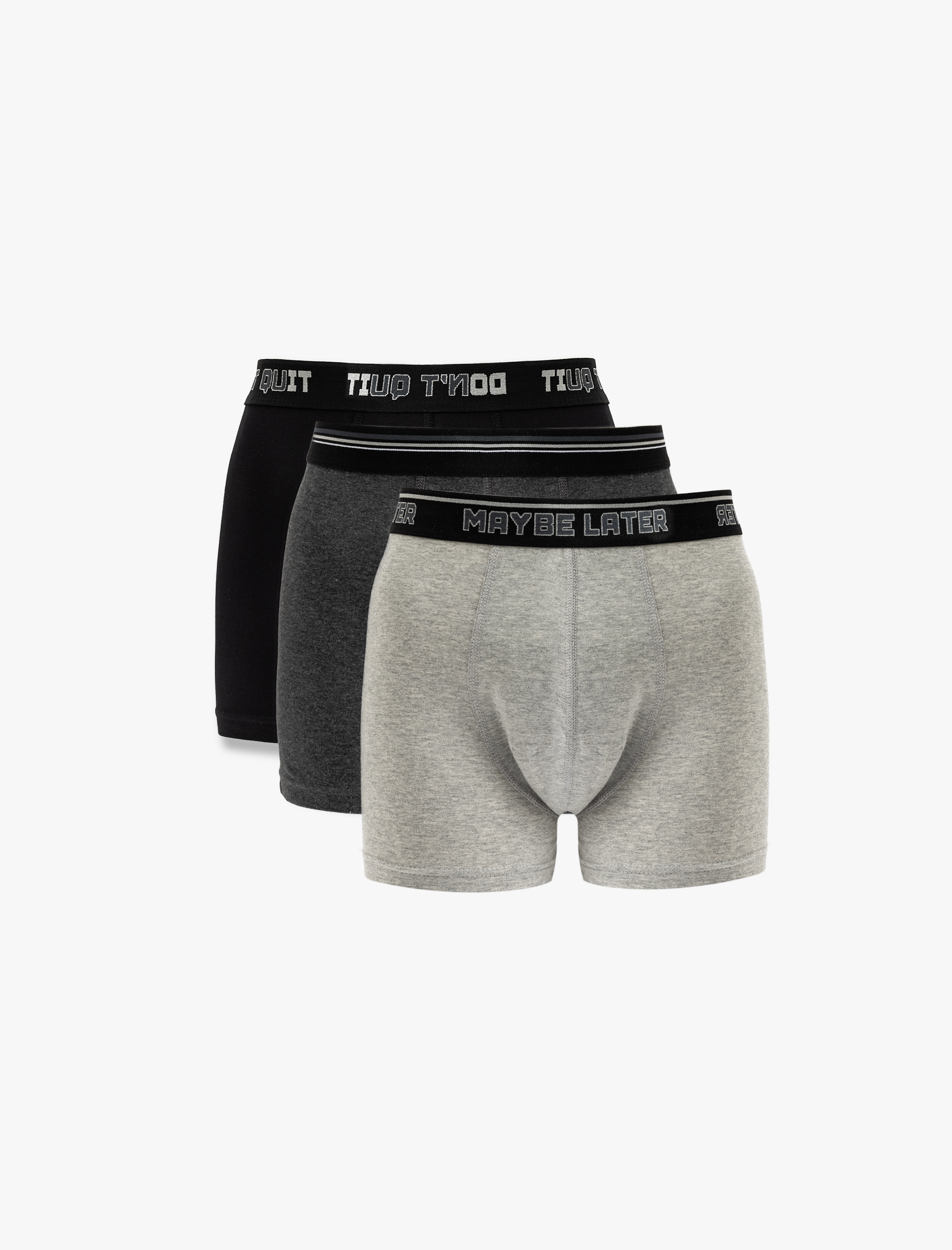 Koton Erkek Lastik Detaylı Pamuklu 3'lü Boxer Seti -1