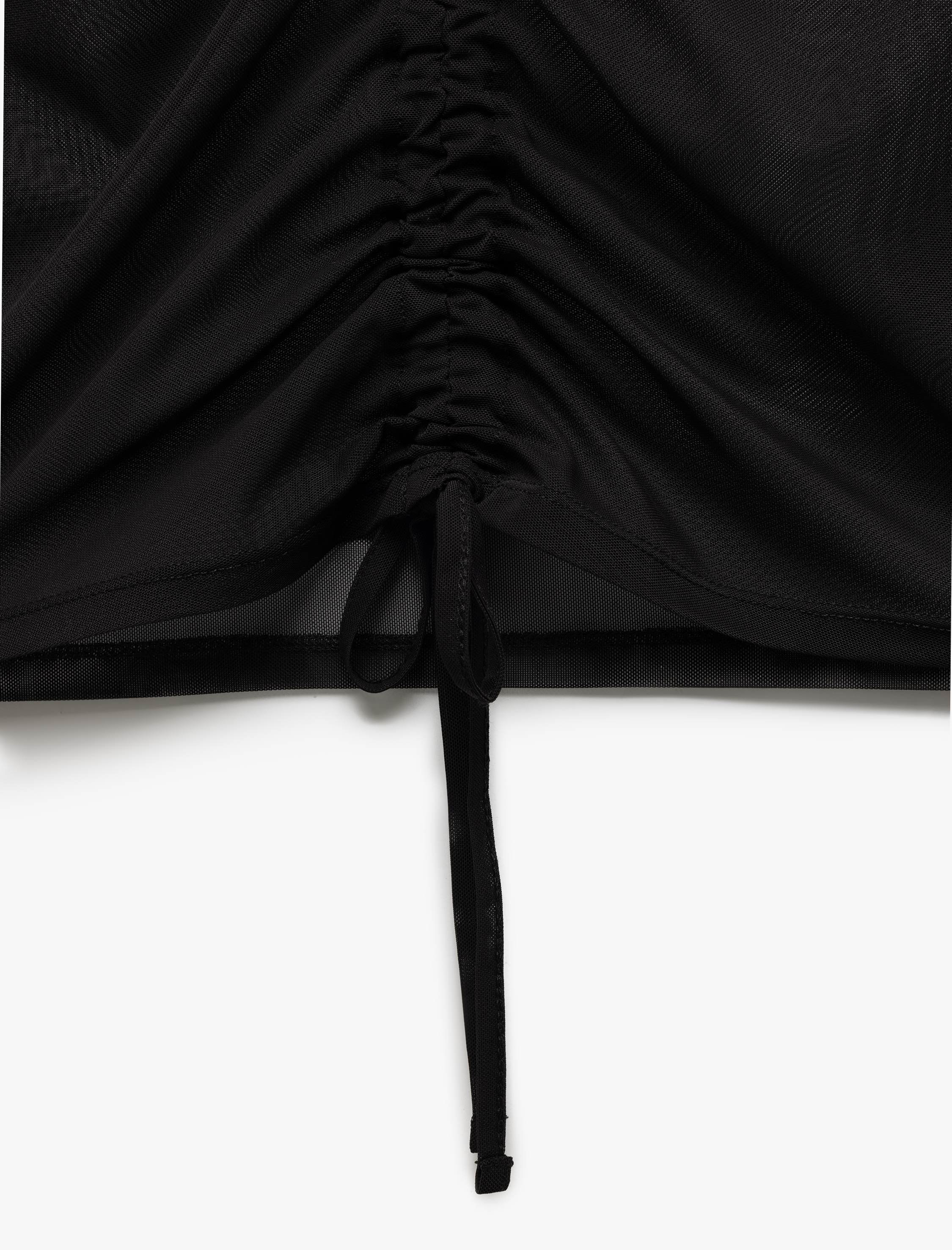   Bağlama Detaylı Drapeli Tül Mini Pareo Etek