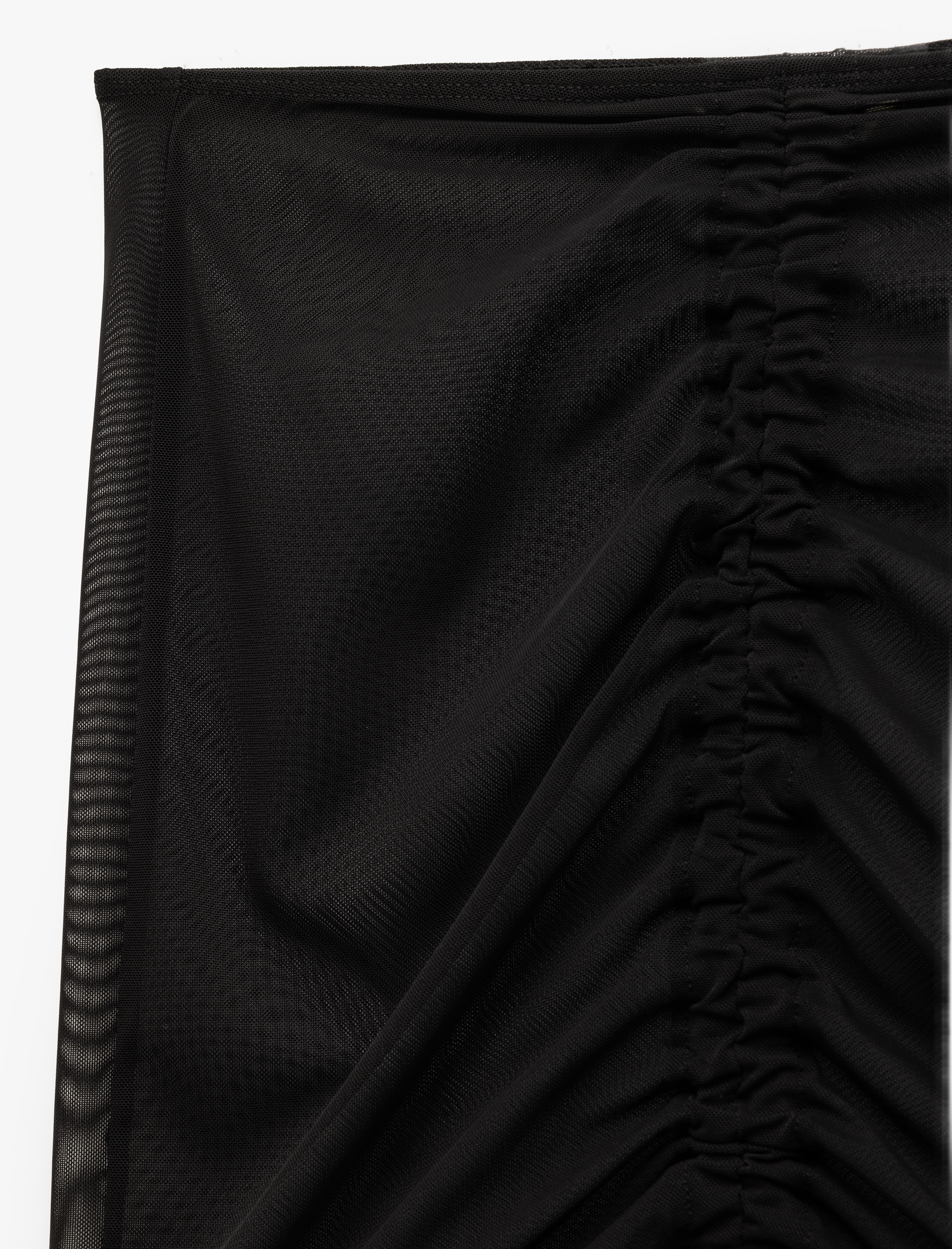   Bağlama Detaylı Drapeli Tül Mini Pareo Etek