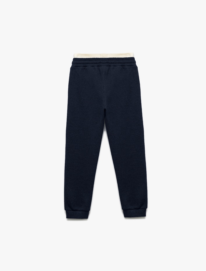 Erkek Çocuk Ribanalı Beli Bağlamalı Cepli Basic Eşofman Altı