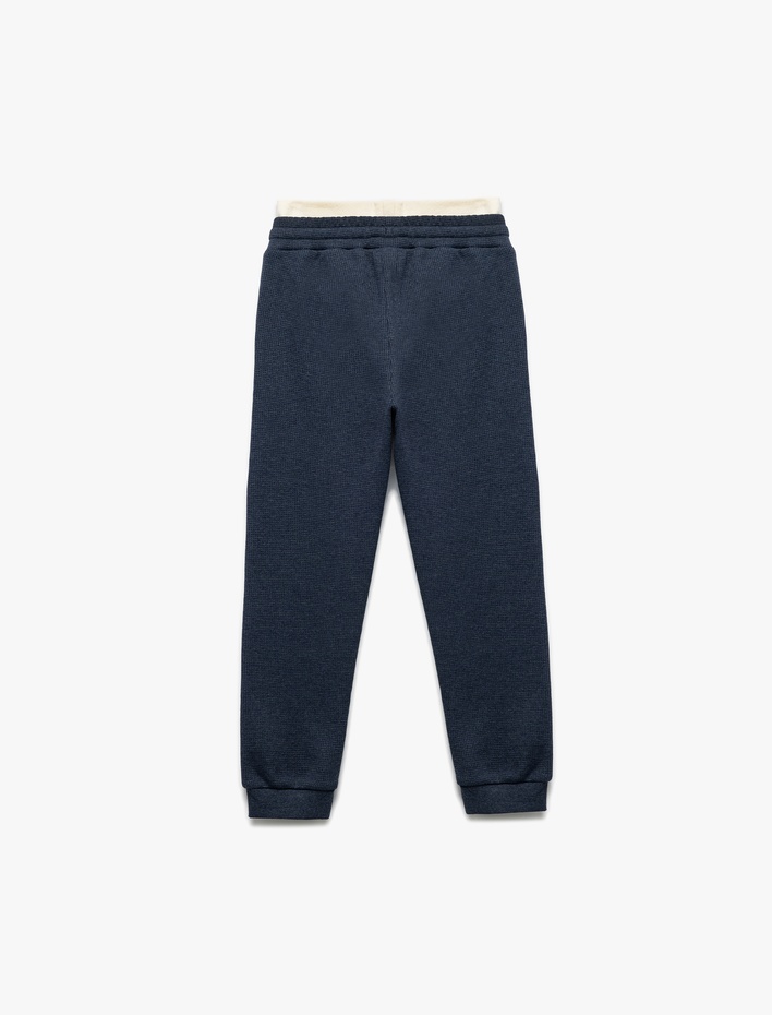 Erkek Çocuk Ribanalı Beli Bağlamalı Cepli Basic Eşofman Altı