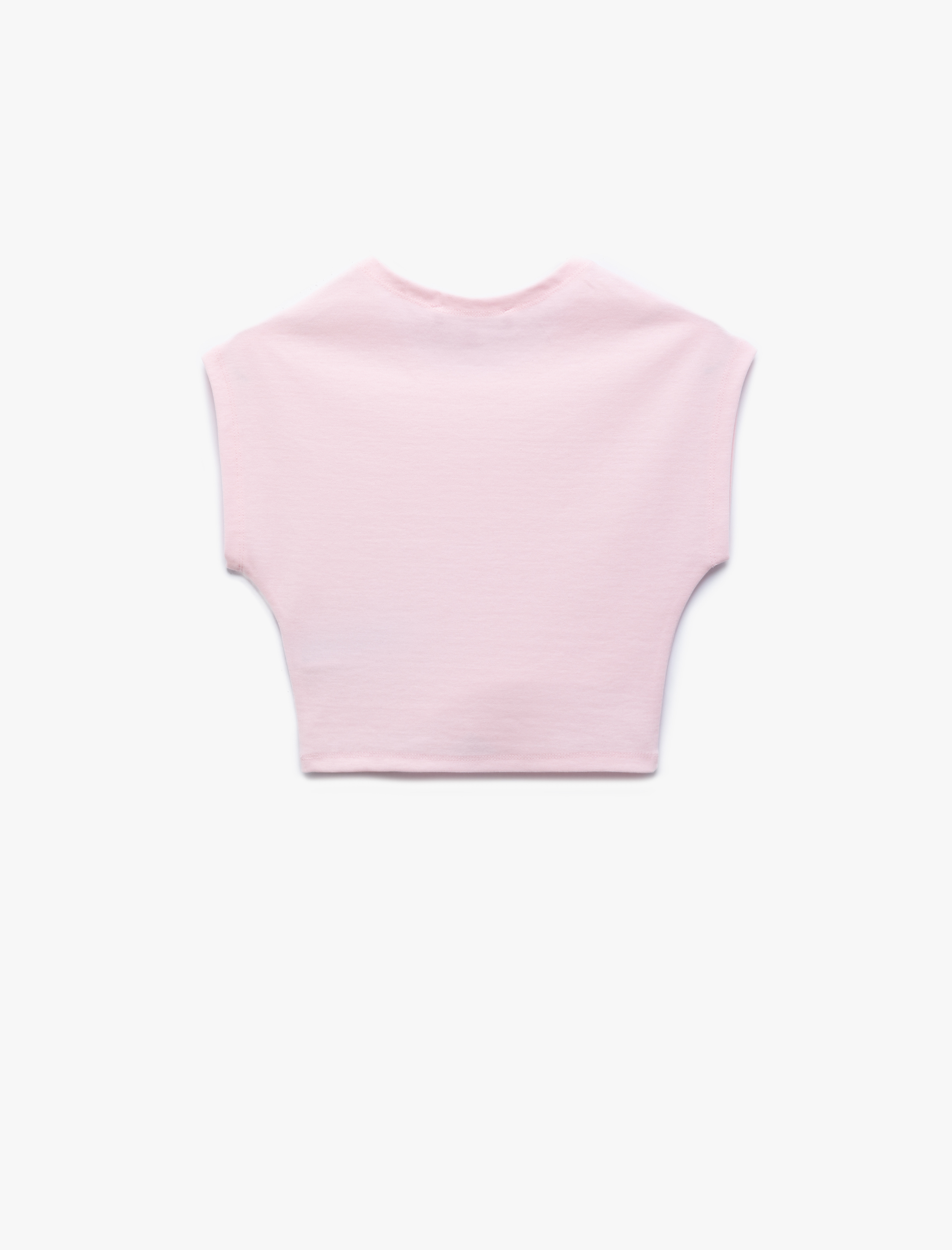 Bisiklet Yaka Kolsuz Modal Karışımlı Slim Fit Crop Kadın Tişört