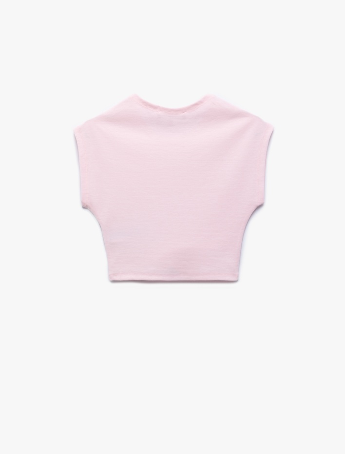  Bisiklet Yaka Kolsuz Modal Karışımlı Slim Fit Crop Kadın Tişört