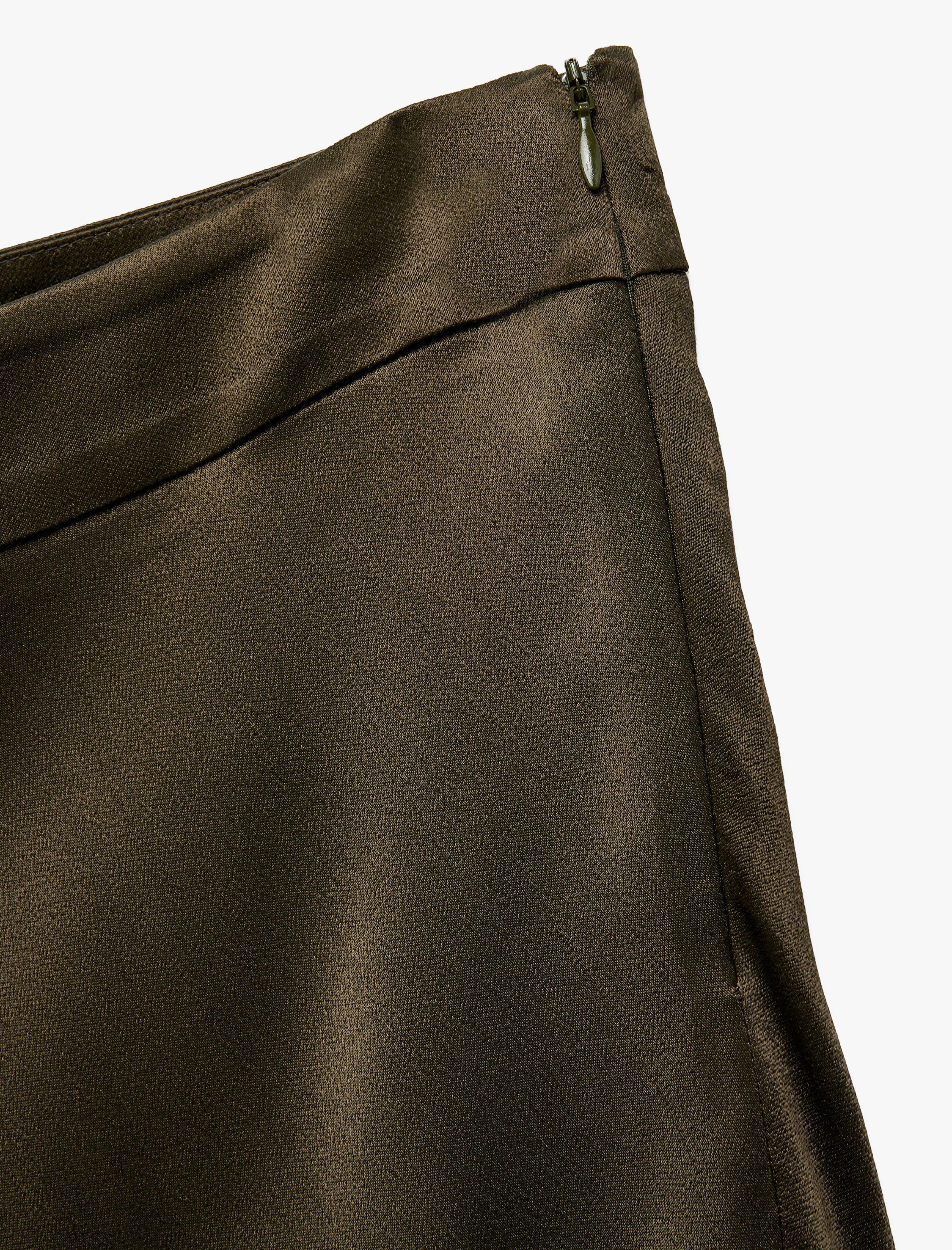   Standart Bel Kloş Midi Saten Etek