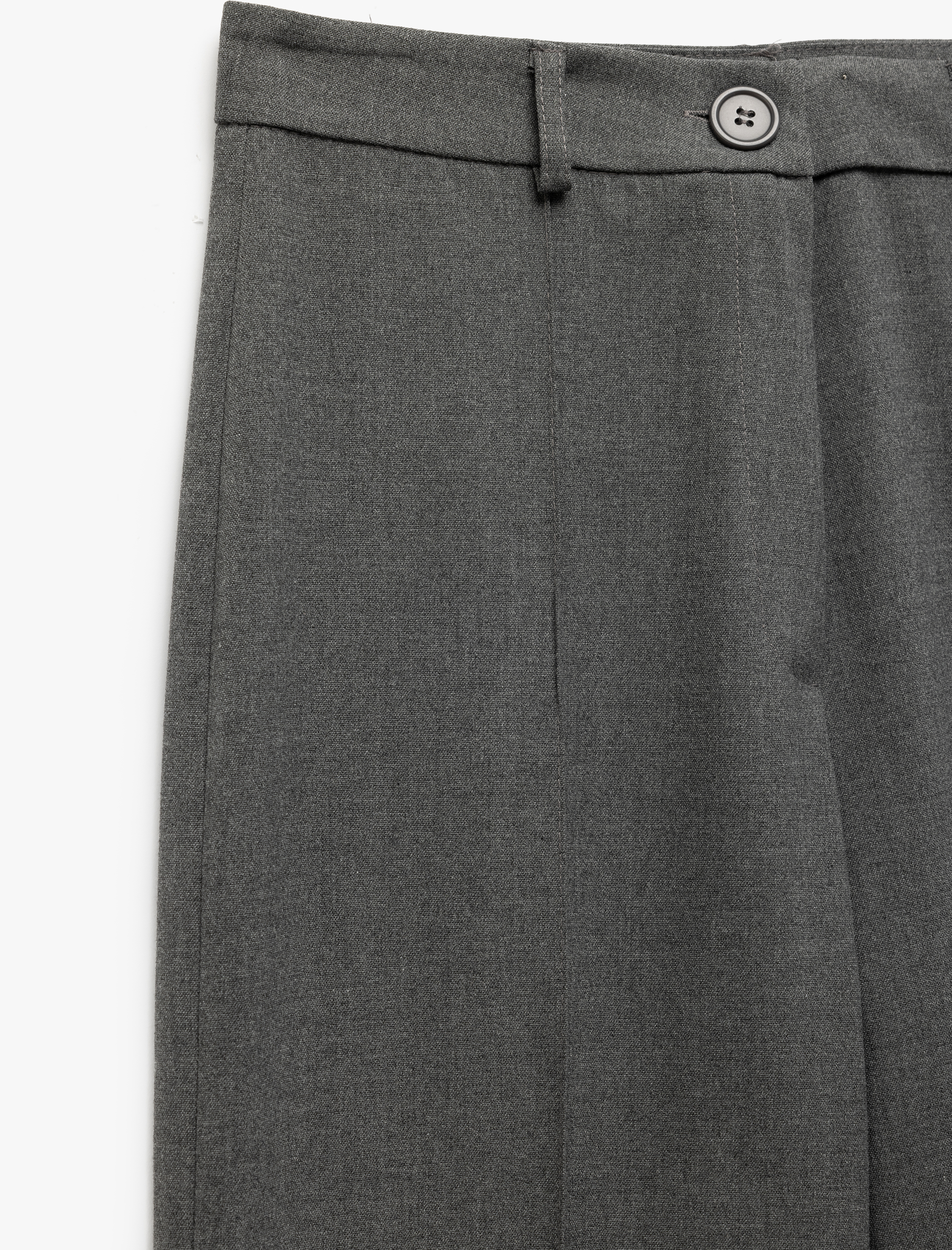 Cepli Standart Bel Düz Bol Paça Kumaş Pantolon