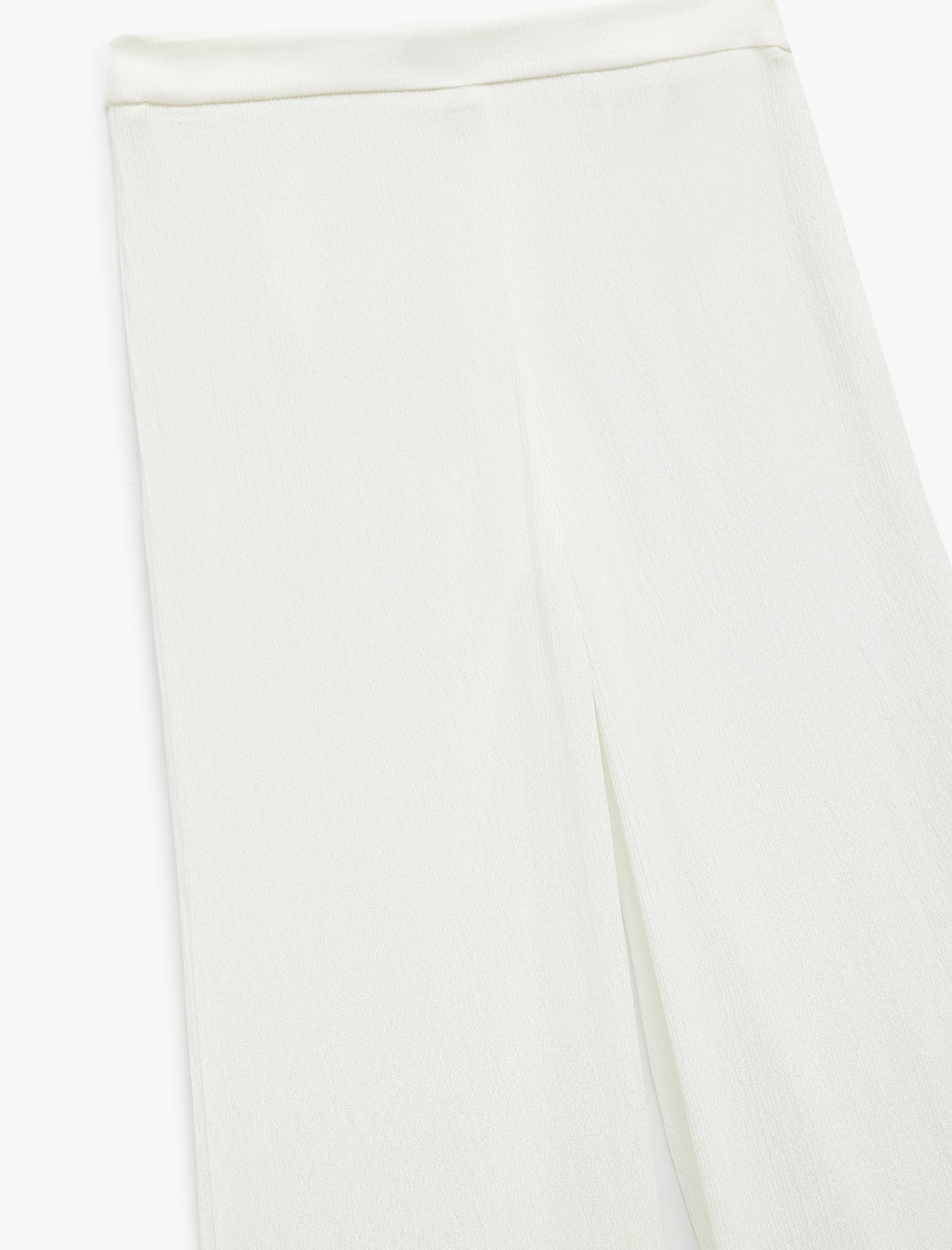 Dokulu Yüksek Bel Bol Paça Pantolon