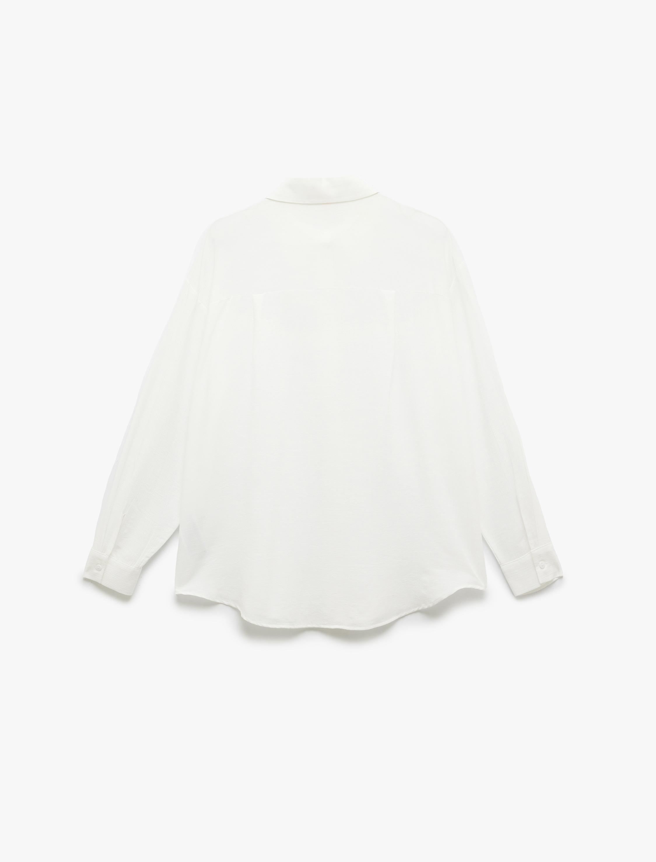 Klasik Yaka Viskon Kumaş Uzun Kollu Gömlek