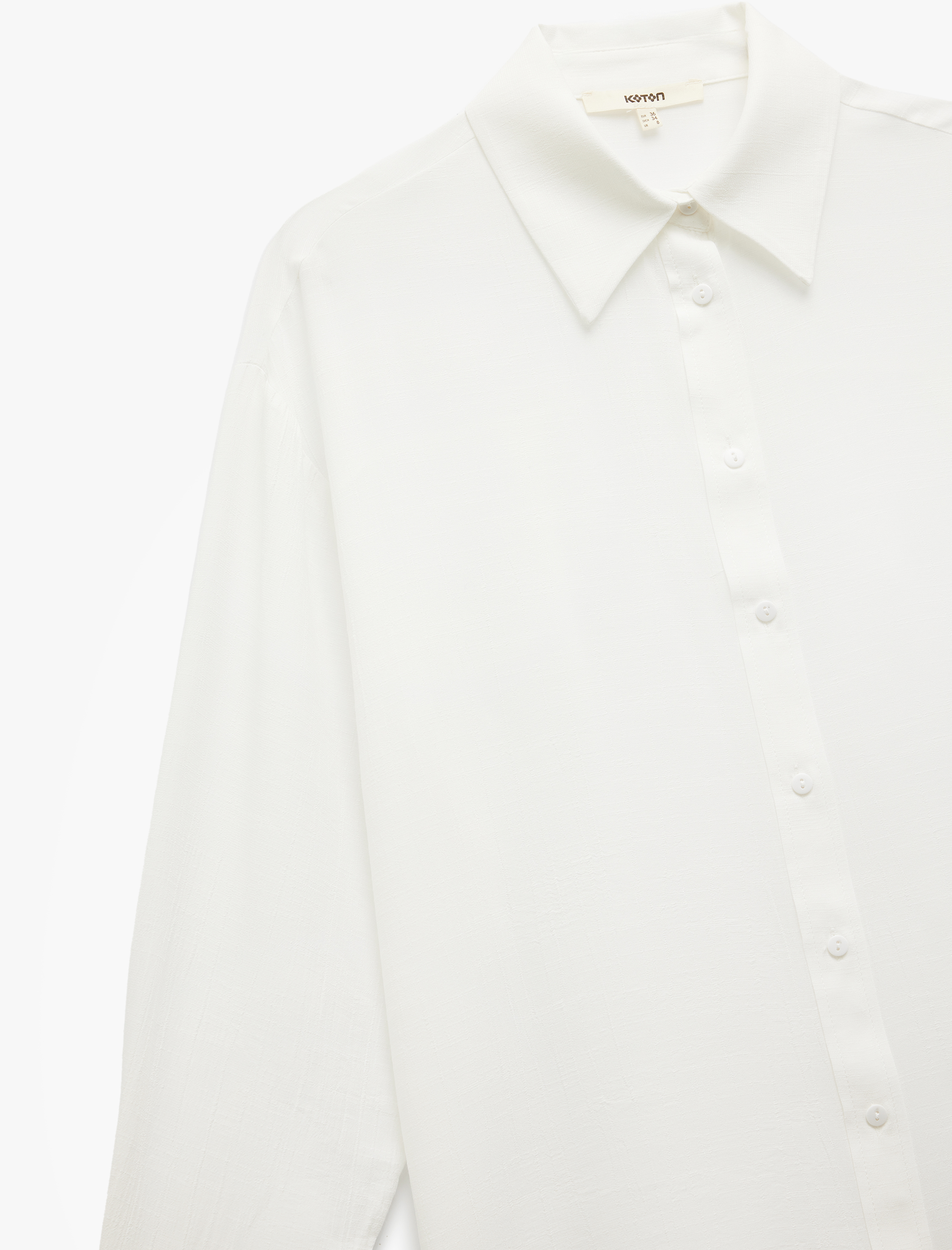 Klasik Yaka Viskon Kumaş Uzun Kollu Gömlek