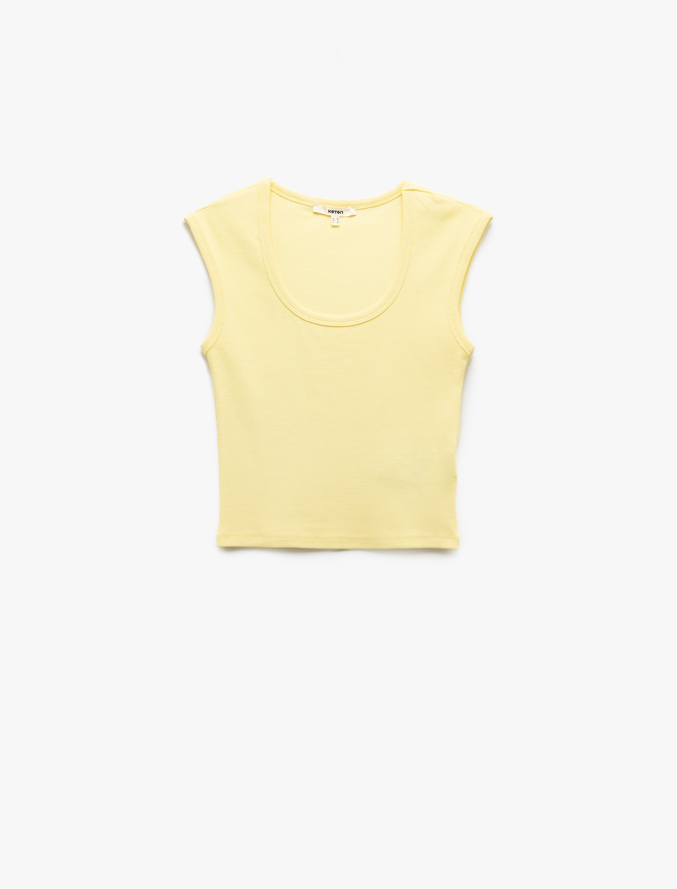   Slim Fit Pamuklu Kolsuz U Yaka Basic Crop Body