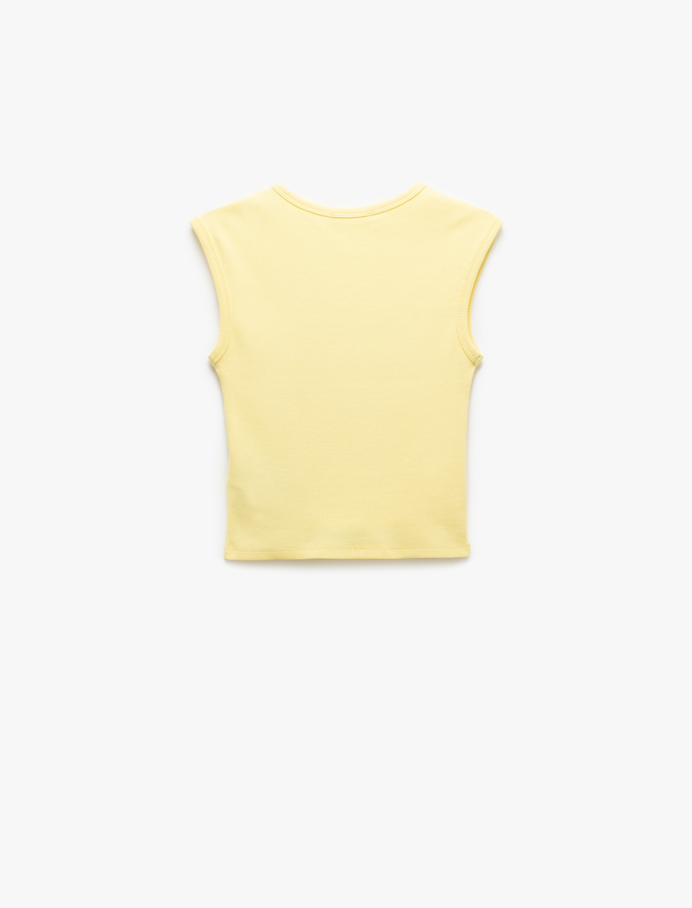   Slim Fit Pamuklu Kolsuz U Yaka Basic Crop Body