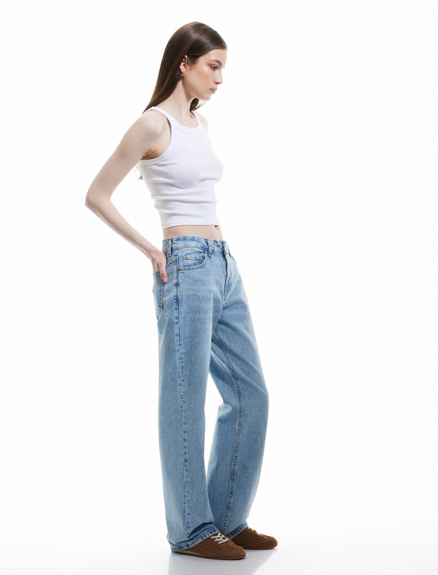   Pamuklu Standart Bel Straight Fit Jean