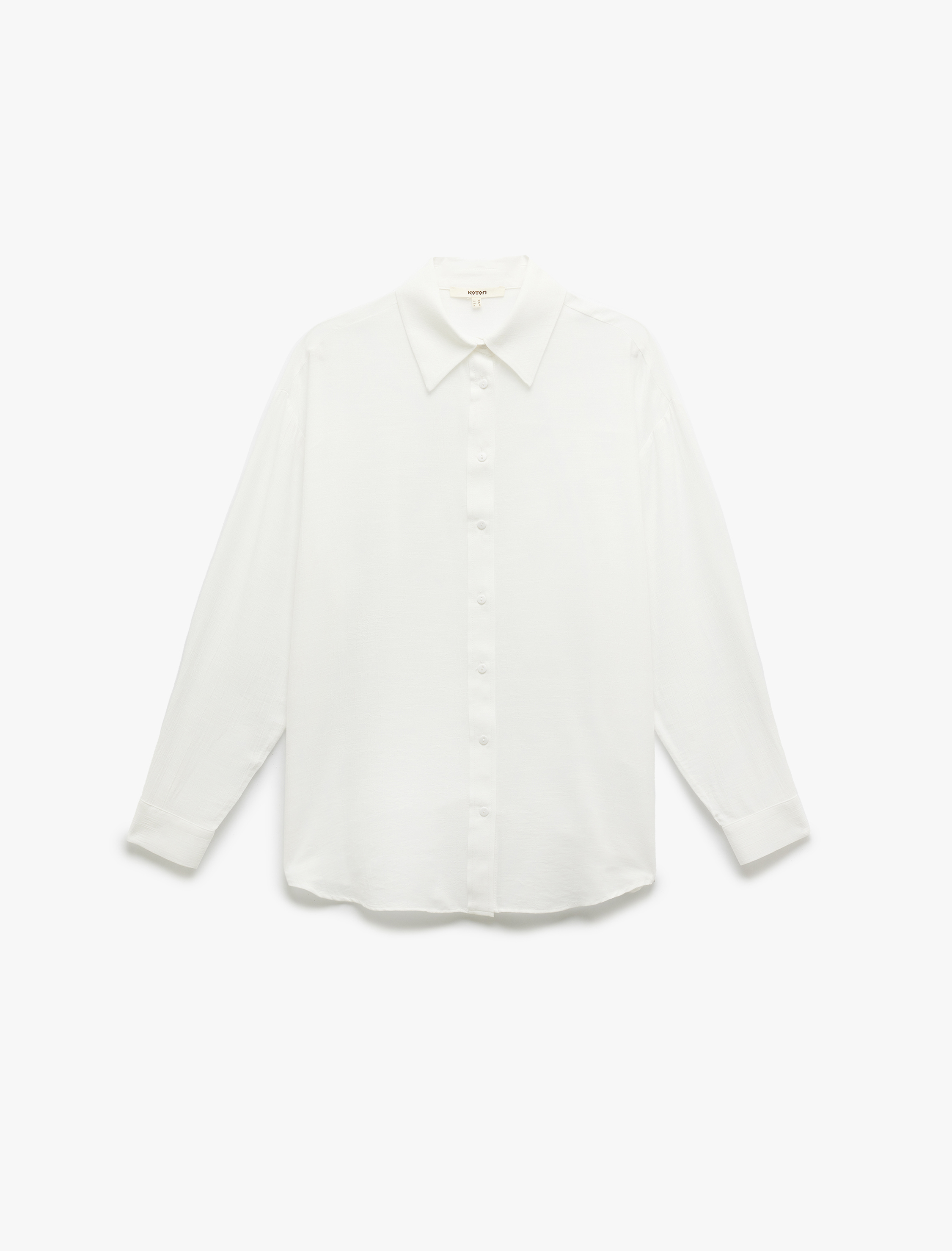 Klasik Yaka Viskon Kumaş Uzun Kollu Gömlek