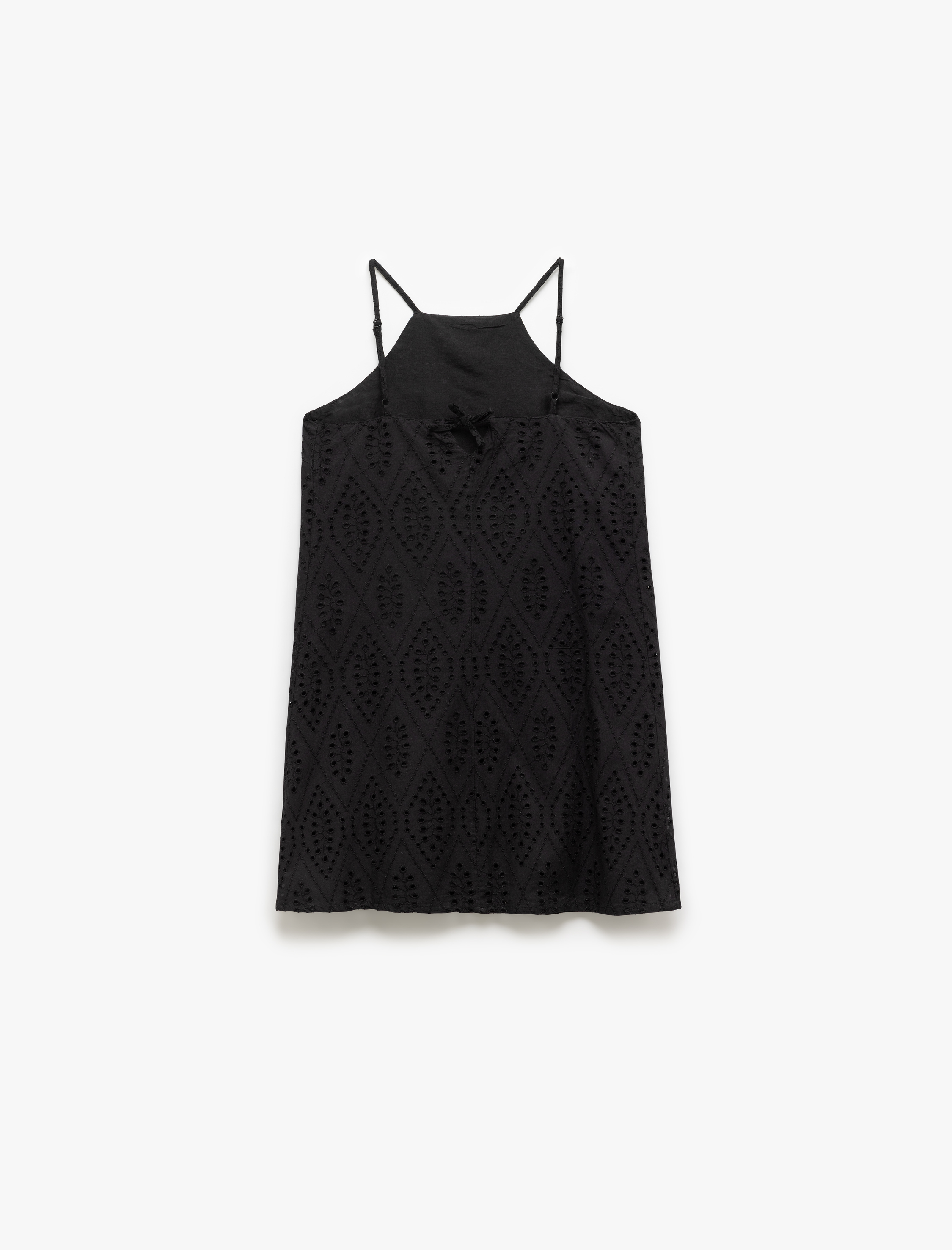 Pamuklu A Kesim Mini Halter Yaka İnce Askılı Fisto Elbise
