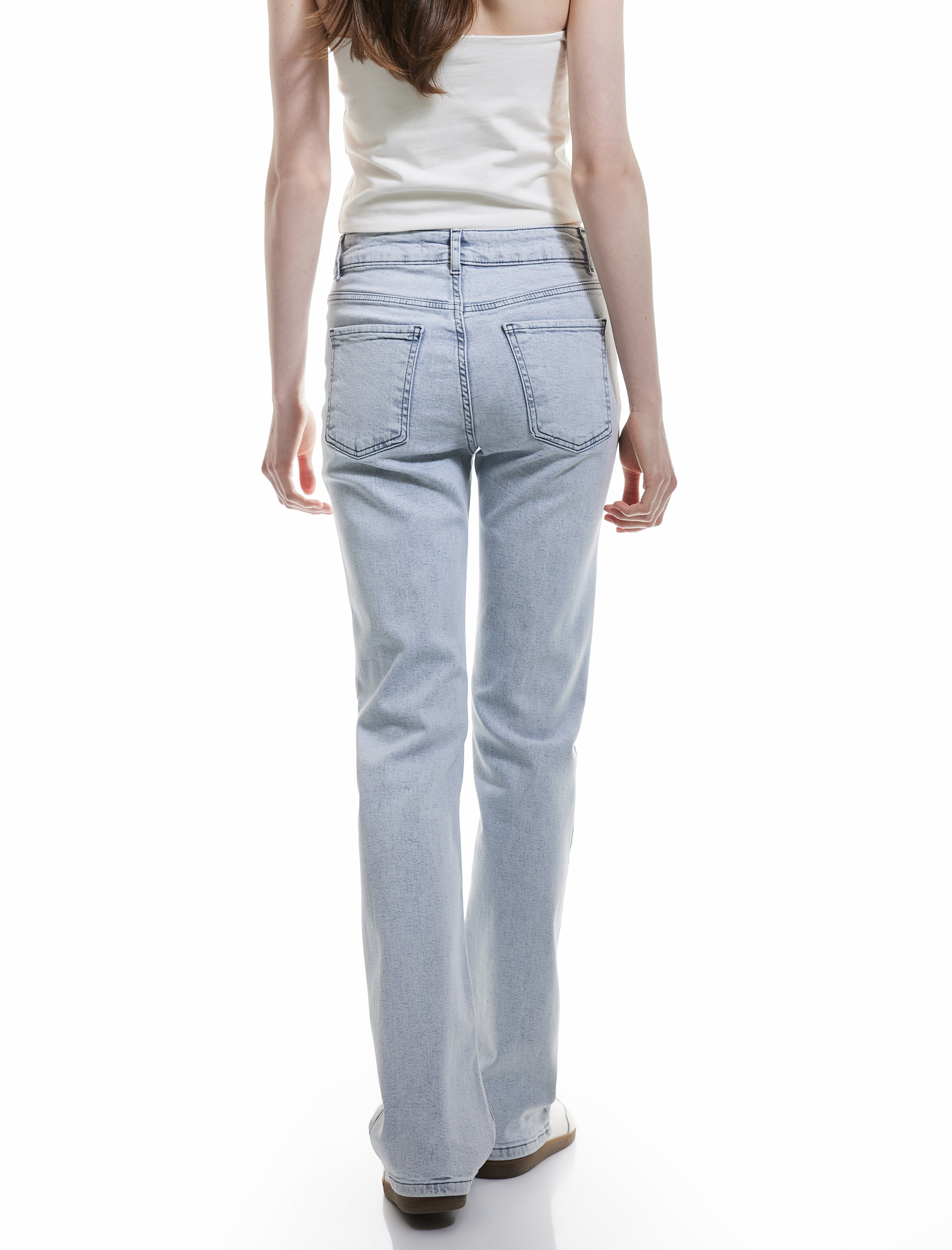 Yüksek Bel İspanyol Paça Pamuklu Slim Fit Denim Pantolon - Flare Jean