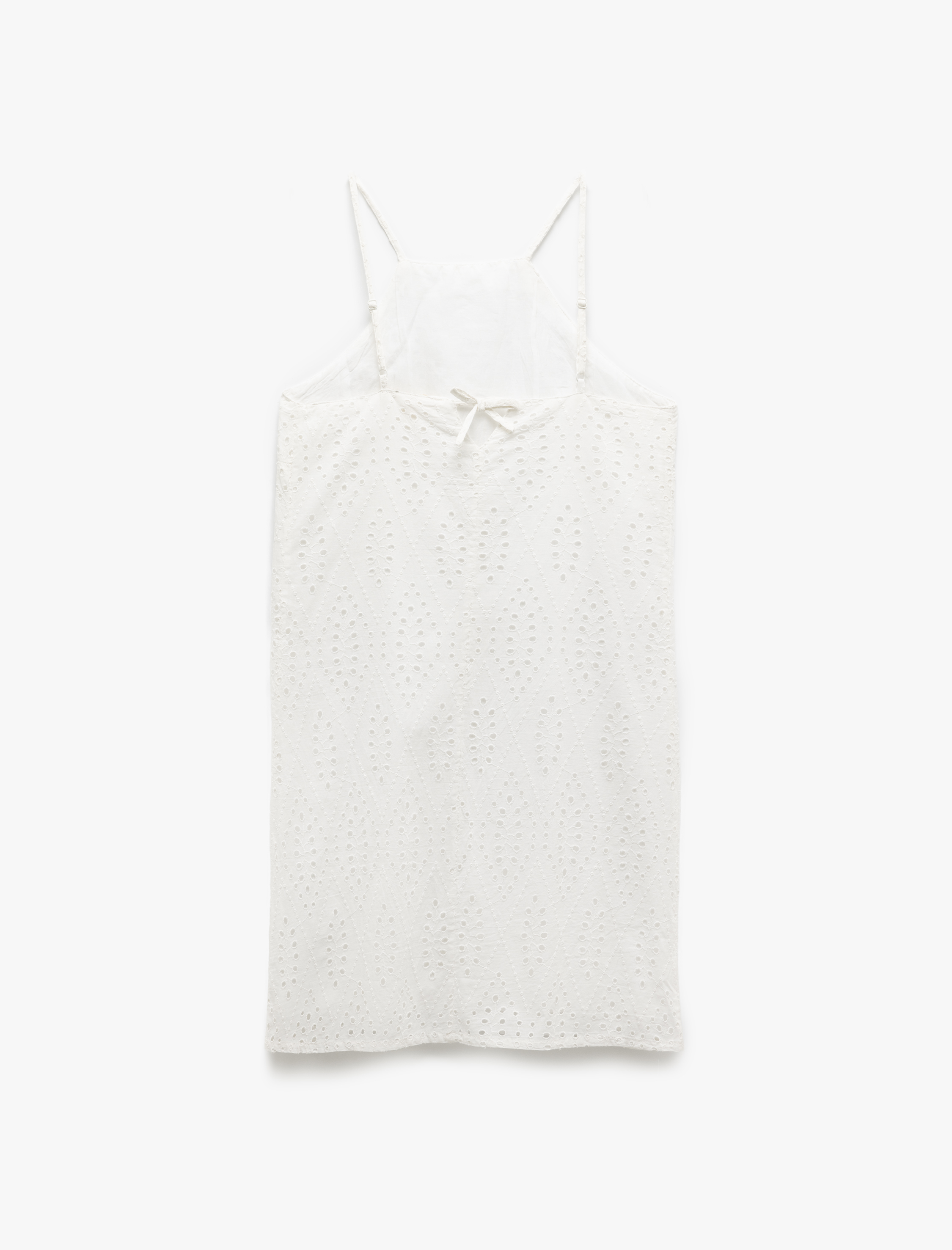   Pamuklu A Kesim Mini Halter Yaka İnce Askılı Fisto Elbise