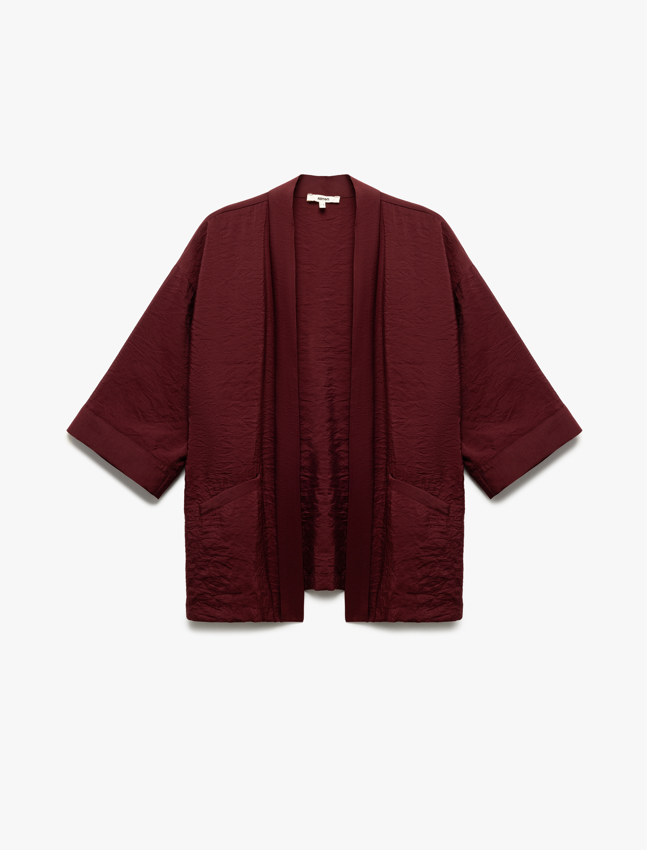 Modal Kumaş Cepli 3/4 Geniş Kollu Kimono