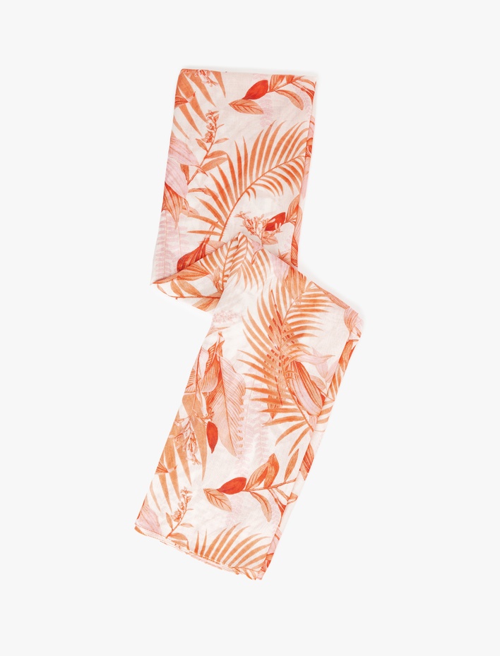 Kadın Çiçekli Uzun Şal