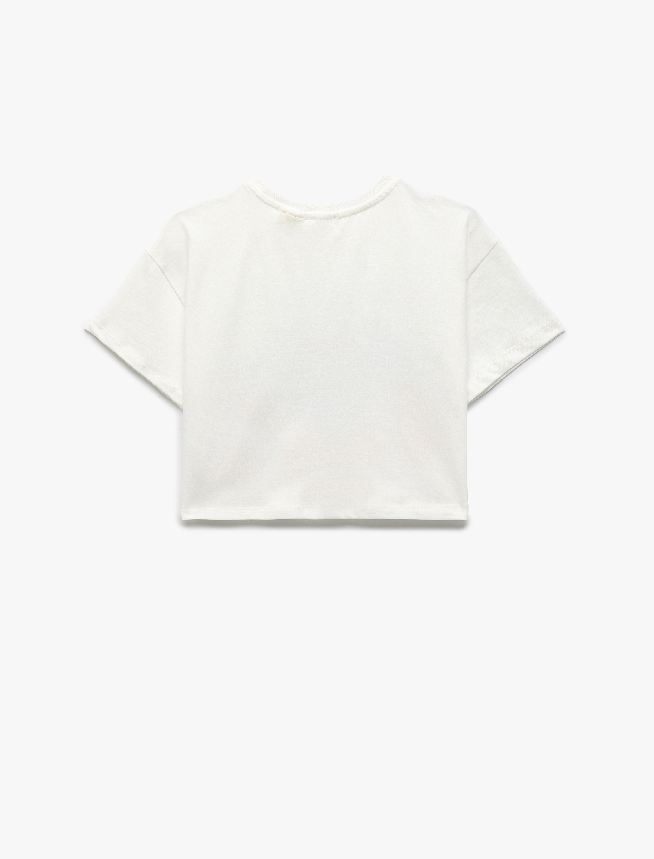  Kız Çocuk Pamuklu Bisiklet Yaka Kısa Kollu Lisanslı Stitch Baskılı Tişört