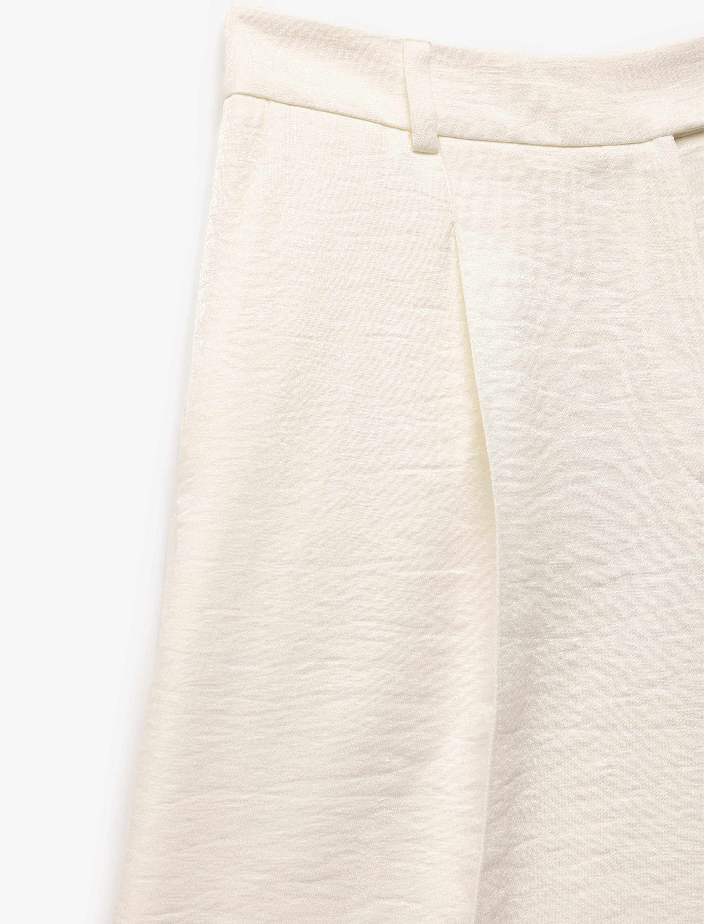   Viskon Kumaş Cepli Yüksek Bel Mini Şort