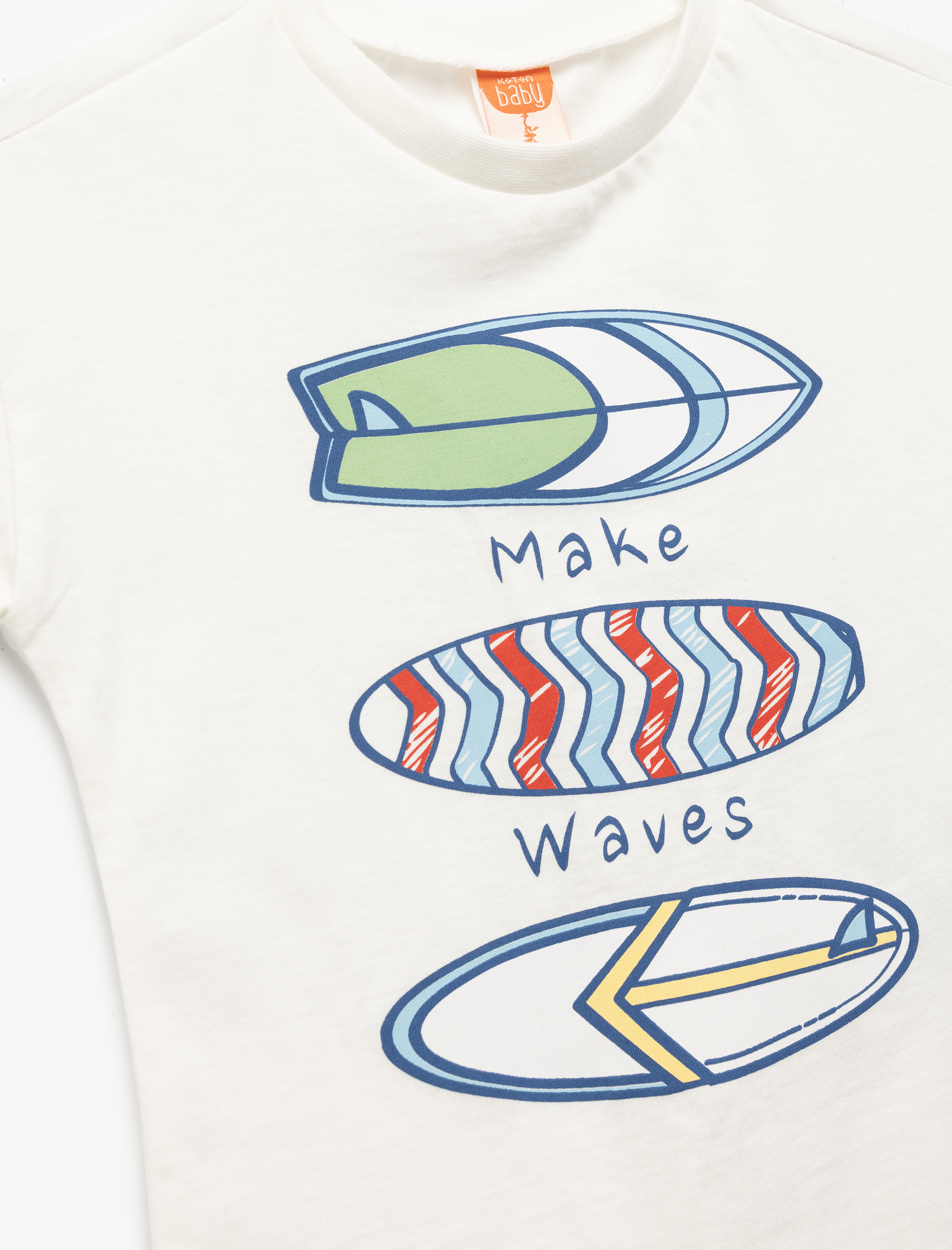  Erkek Bebek Baskılı Kısa Kollu Pamuklu Bisiklet Yaka Tişört