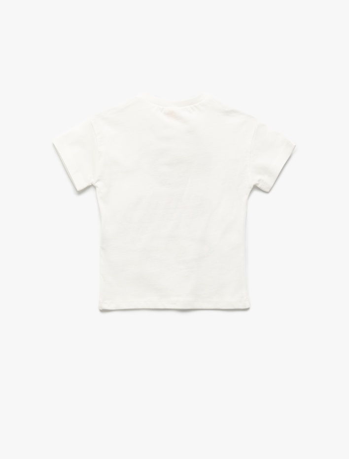 Erkek Bebek Baskılı Kısa Kollu Pamuklu Bisiklet Yaka Tişört