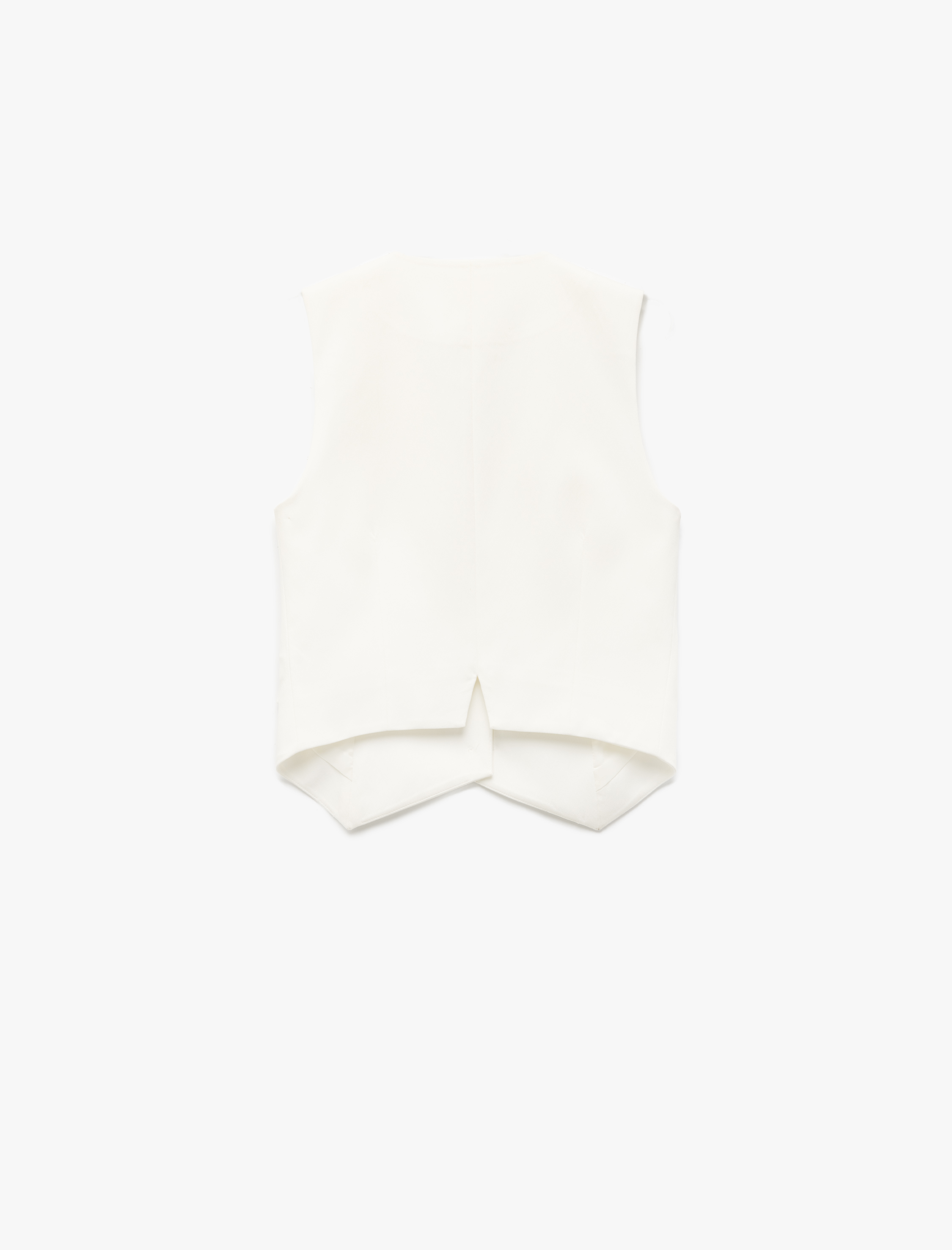   V Yaka Çift Cepli Düğmeli Blazer Yelek