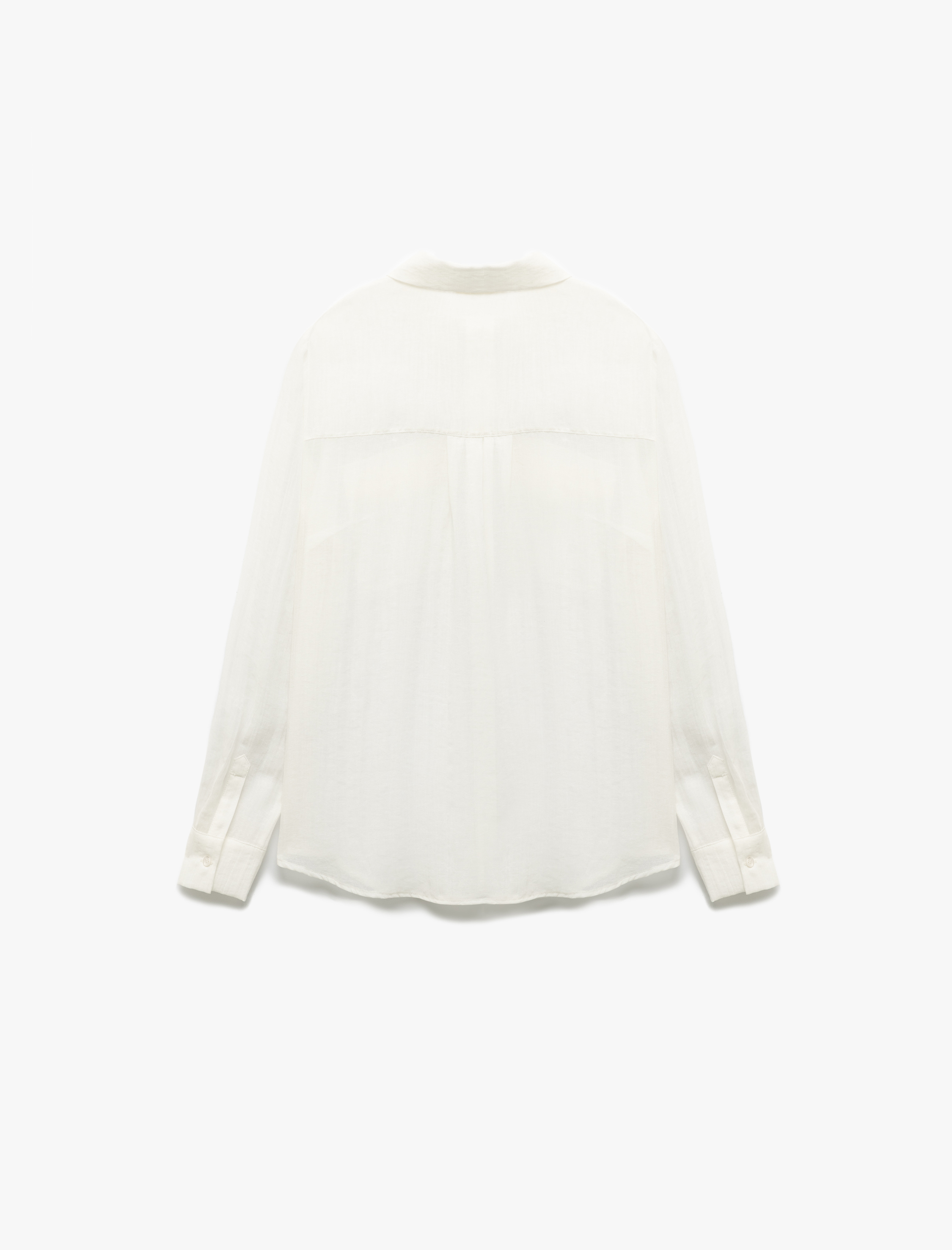   Klasik Yaka Uzun Kollu Cepli Viskon Gömlek