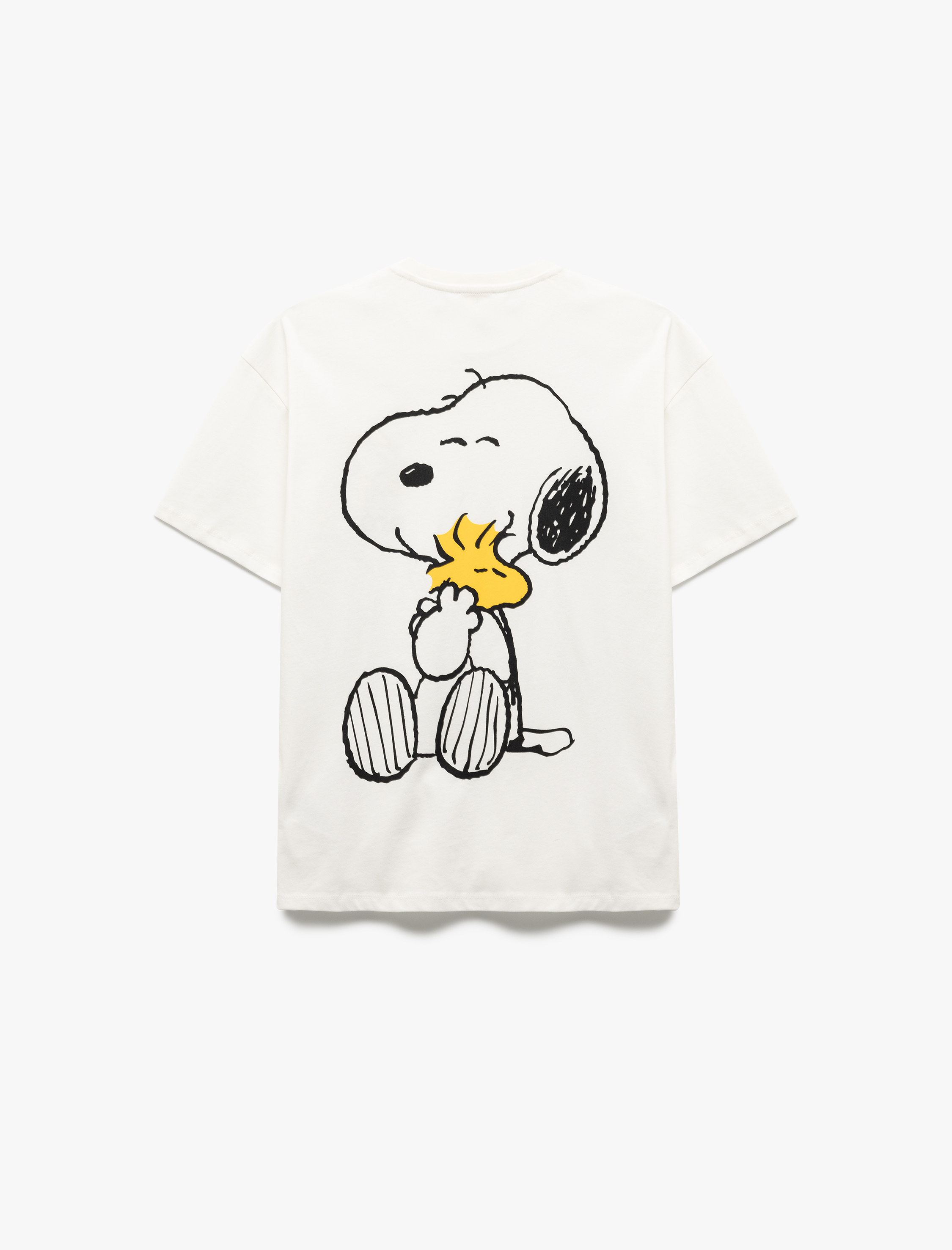   Snoopy Lisanslı Pamuklu Bisiklet Yaka Arkası Baskılı Oversize Tişört