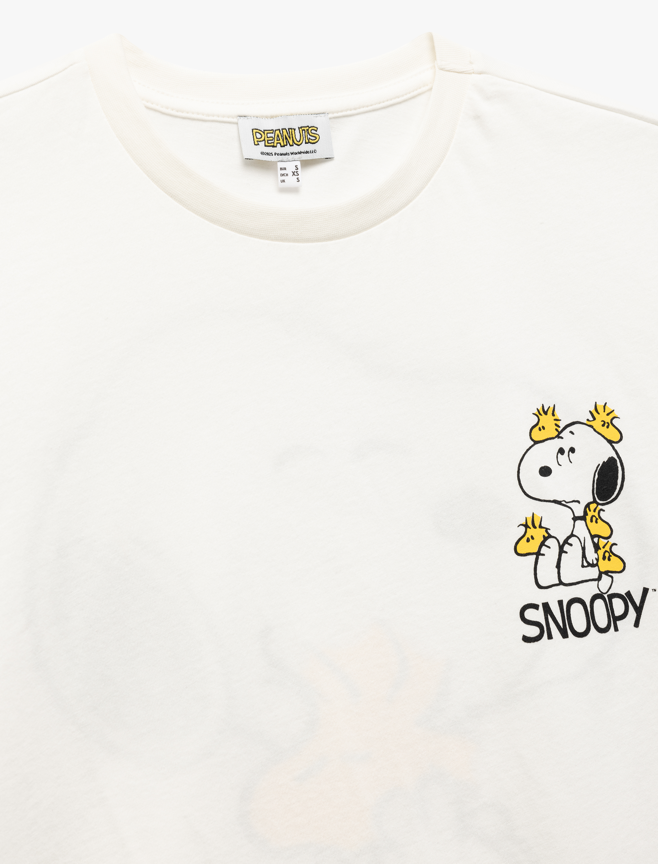   Snoopy Lisanslı Pamuklu Bisiklet Yaka Arkası Baskılı Oversize Tişört
