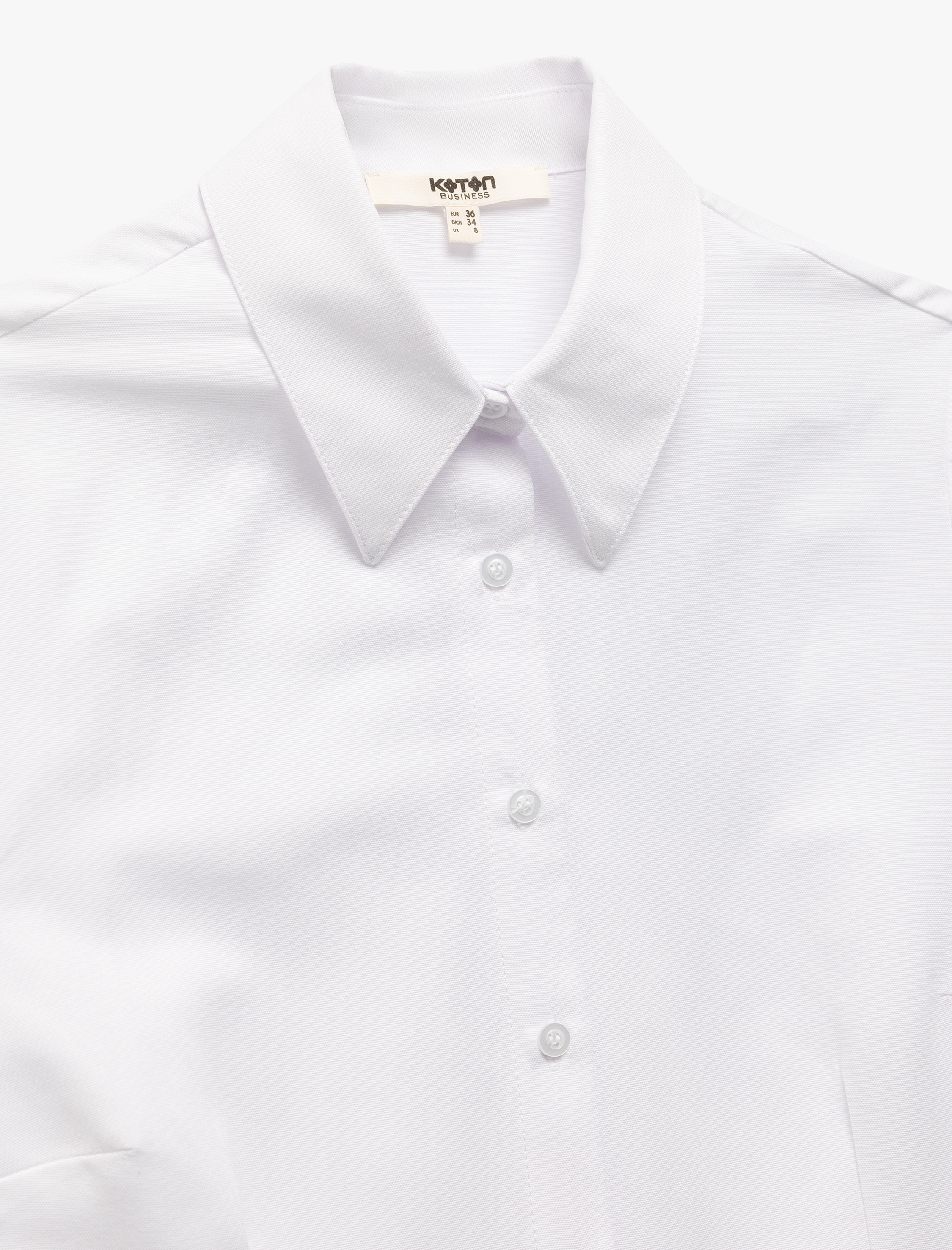   Uzun Kollu Klasik Yaka Düğmeli Poplin Gömlek