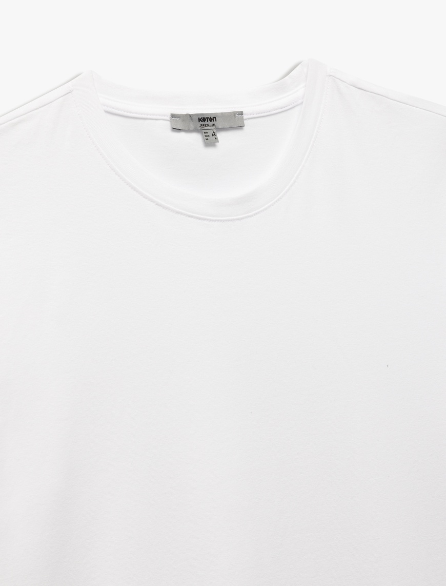   Pamuklu Kısa Kollu Slim Fit Bisiklet Yaka Erkek Basic Tişört